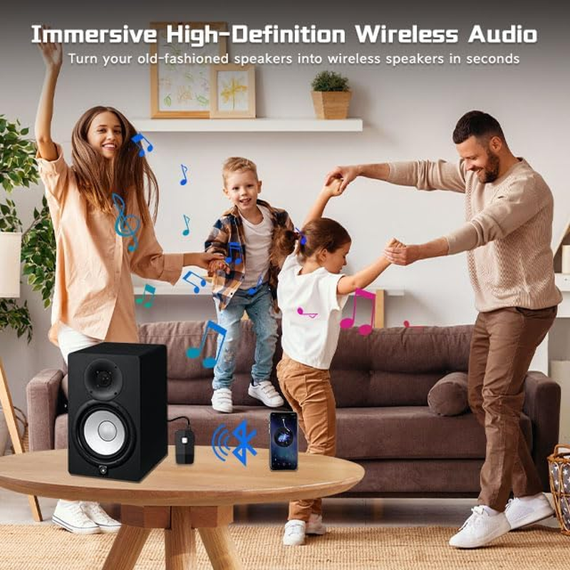 Idigmall Advanced Bluetooth 5.4 Receiver for Home Stereo, Wireless Audio Adapter for Wired Speaker Car Stereo Music Streaming with 3.5Mm RCA Jack, 20 Hours Playtime, Easy to Slide On/Off, Multi-Point image number 2