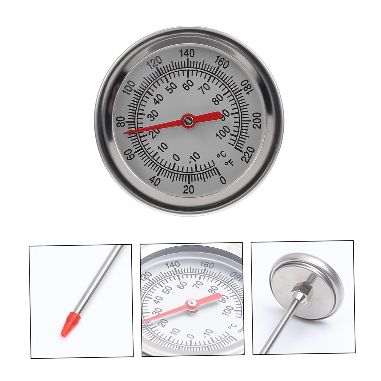 UPKOCH Stainless Steel Compost Thermometer Probe Temperature Measuring Tool for Soil Gardening Read with Extended Probe for Accurate Outdoor Soil Temperature Detection image number 5