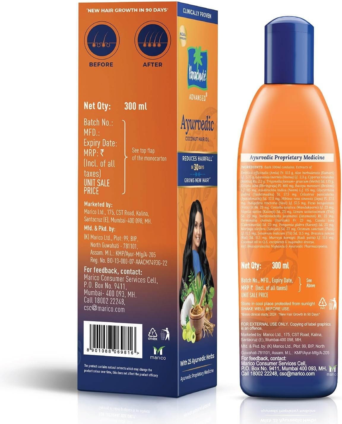 Parachute Advansed Ayurvedic Hair Oil,300Ml (Ship from India) image number 4