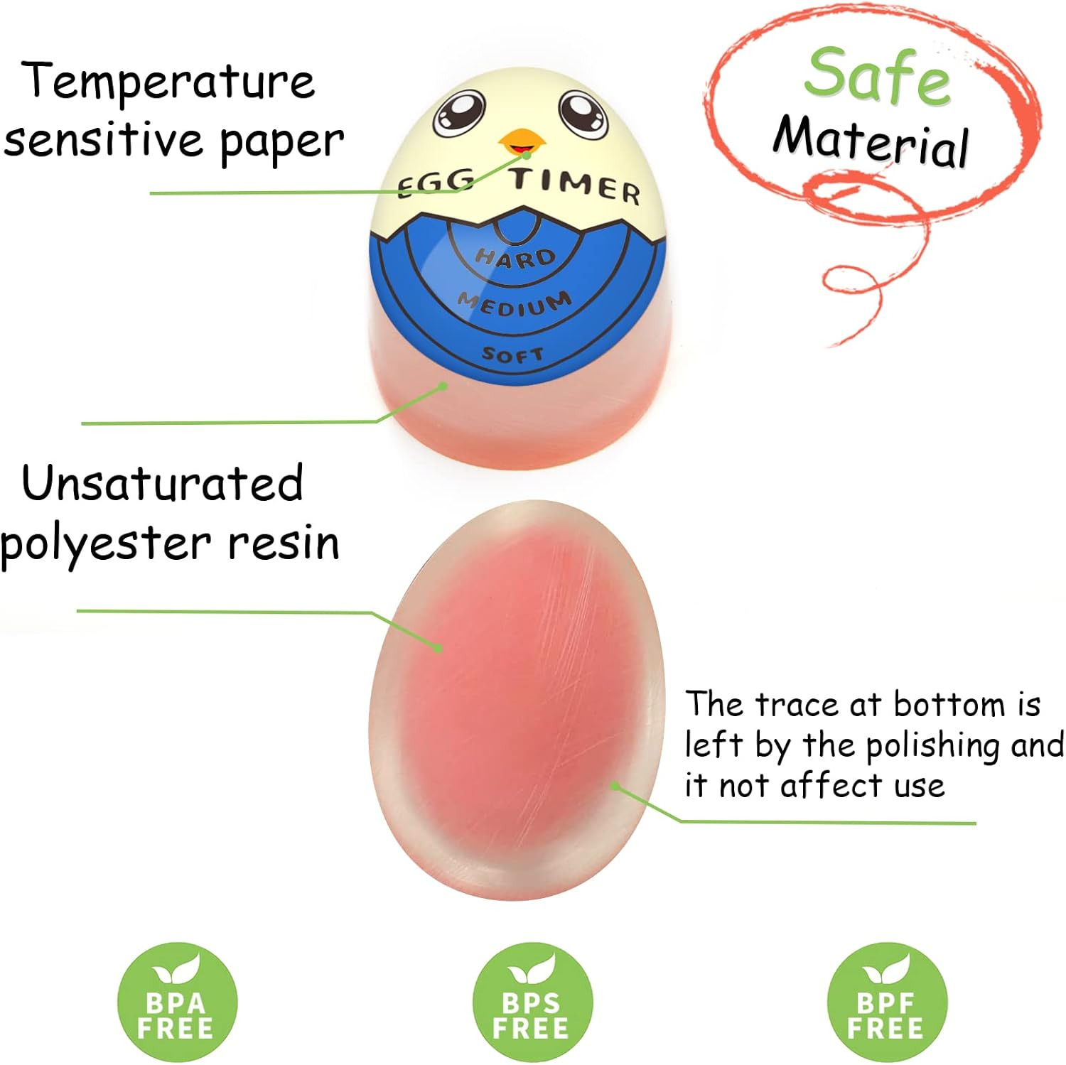 Lasubst Egg Timer for Boiling Eggs That Changes Color When Done, Blue, Pack of 2 - 2, Classic Red image number 7