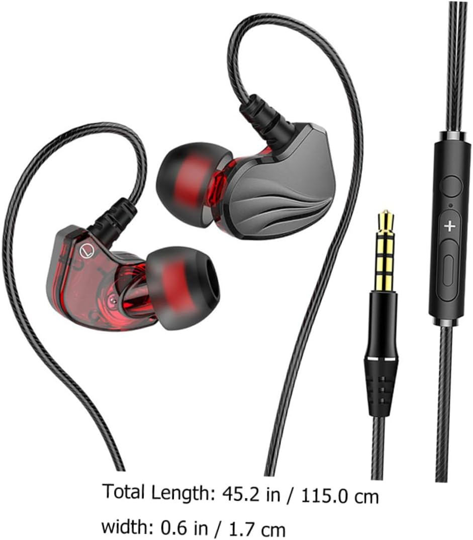 FUNNETOYU Plug in Ear Wired Earphones with Mic High Fidelity Heavy Bass Headphones for Phone Tablet Computer TPE Cable Volume Control and Music Playback Functions image number 1