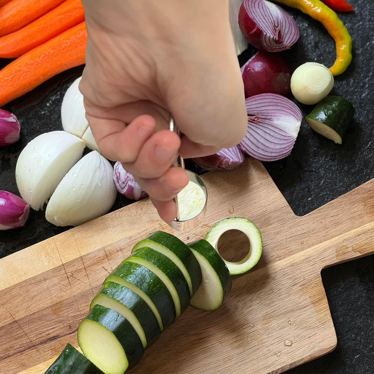 2Pcs 2 in 1 Pepper Seed Corer Remover，Apple Core Seed Remover Vegetable Corer Bell Pepper Corer Tool for Kitchen Gadget image number 3