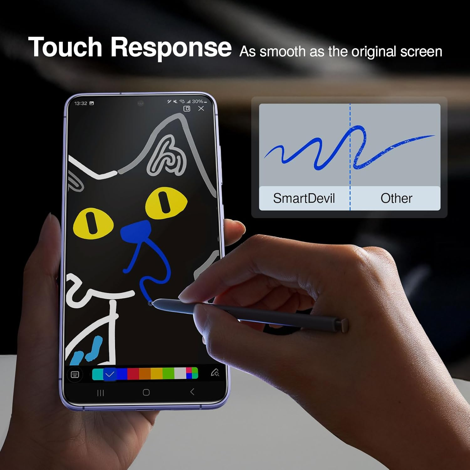 SMARTDEVIL [3 Pack] Screen Protector for Samsung Galaxy S24 Ultra (6.8 Inch), Fast & Easy Installation, Clear 9H Tempered Glass Film, Bubble-Free & Dust-Free, Support Fingerprint & Face ID Reader image number 1