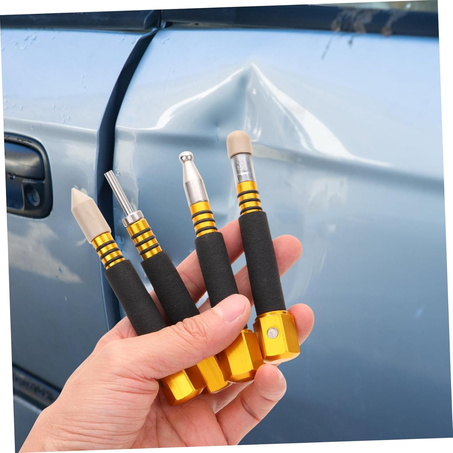 BELLIFFY 4Pcs Tap down Pen Dent Tool Kit for Automotive Paintless Dent Repair Professional Body Repair Equipment Set Diy Use image number 3