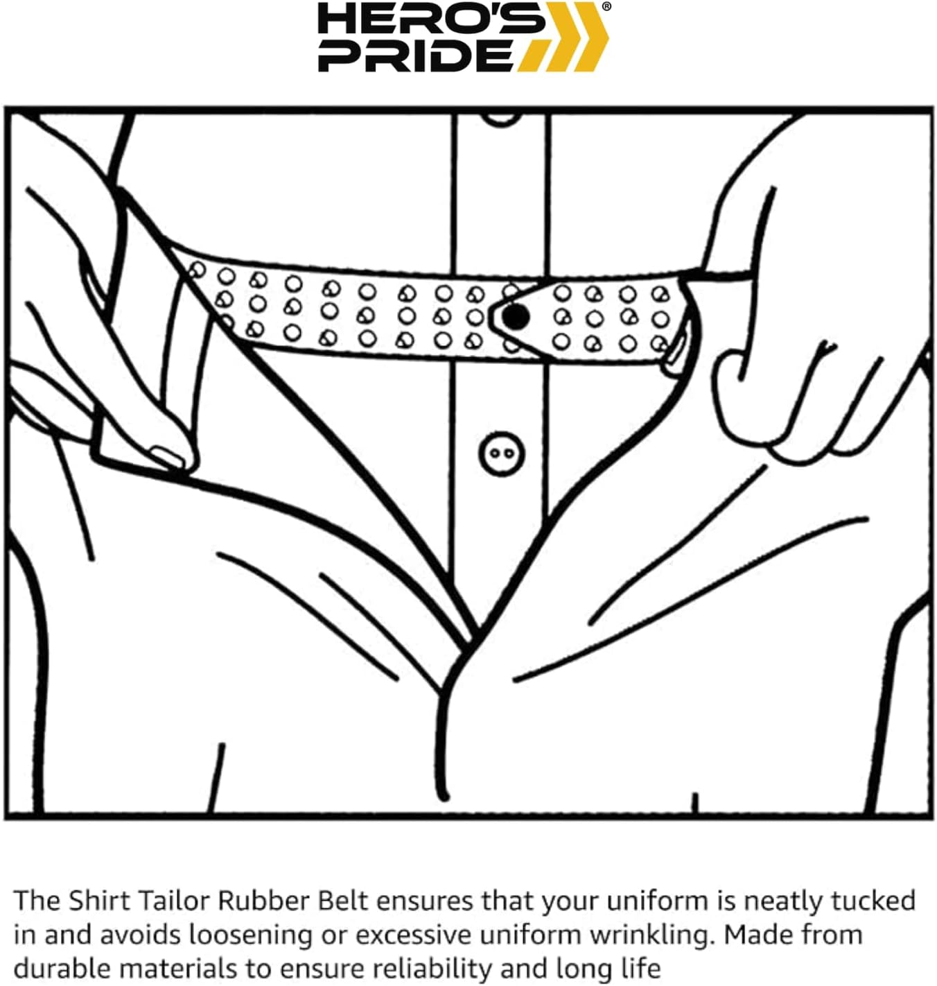 Hero'S Pride Shirt Tailor Rubber Belt - Adjustable Shirt Keeper for Professional & Tucked in Appearance image number 6