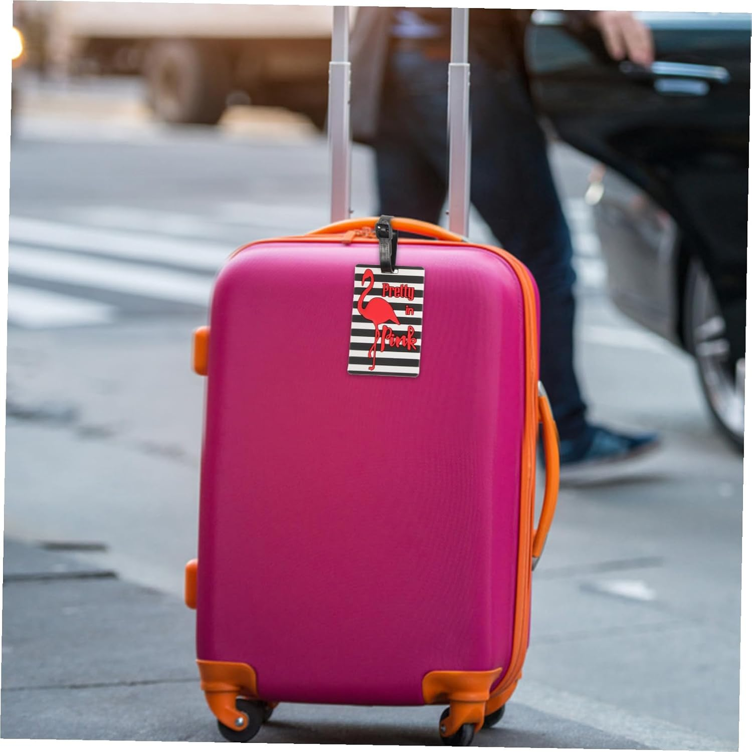 10 Pcs Cute Cartoon Luggage Tags with Writable Id Card Soft PVC Travel Tags for Suitcase Bag Identifier with Bright Color Designs for Travel and Use image number 4