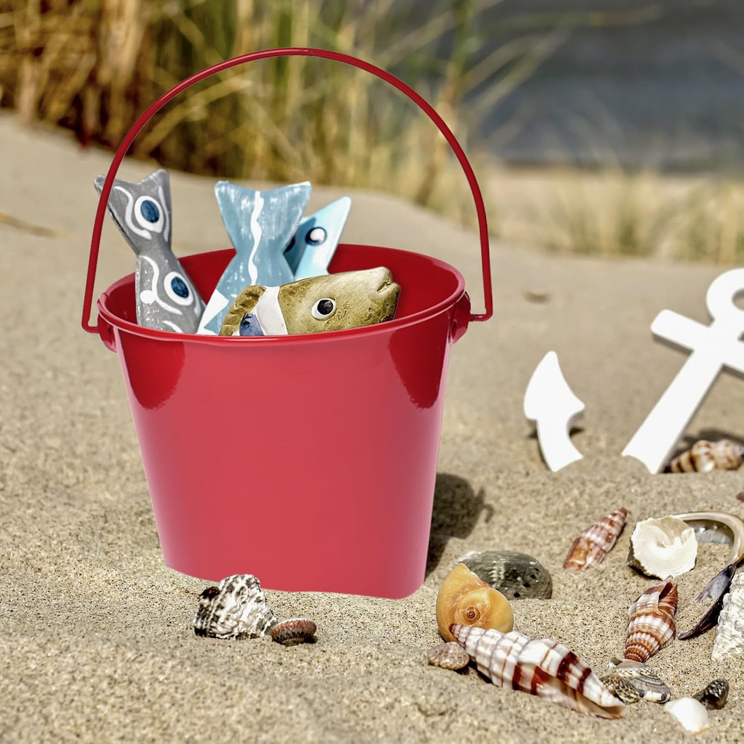 Colored Metal Buckets with Handle, 6 Pack 5.91 Inch Galvanized Iron Pail Bucket for Kids,Classroom,Crafts,And Party Favors (Red) image number 2