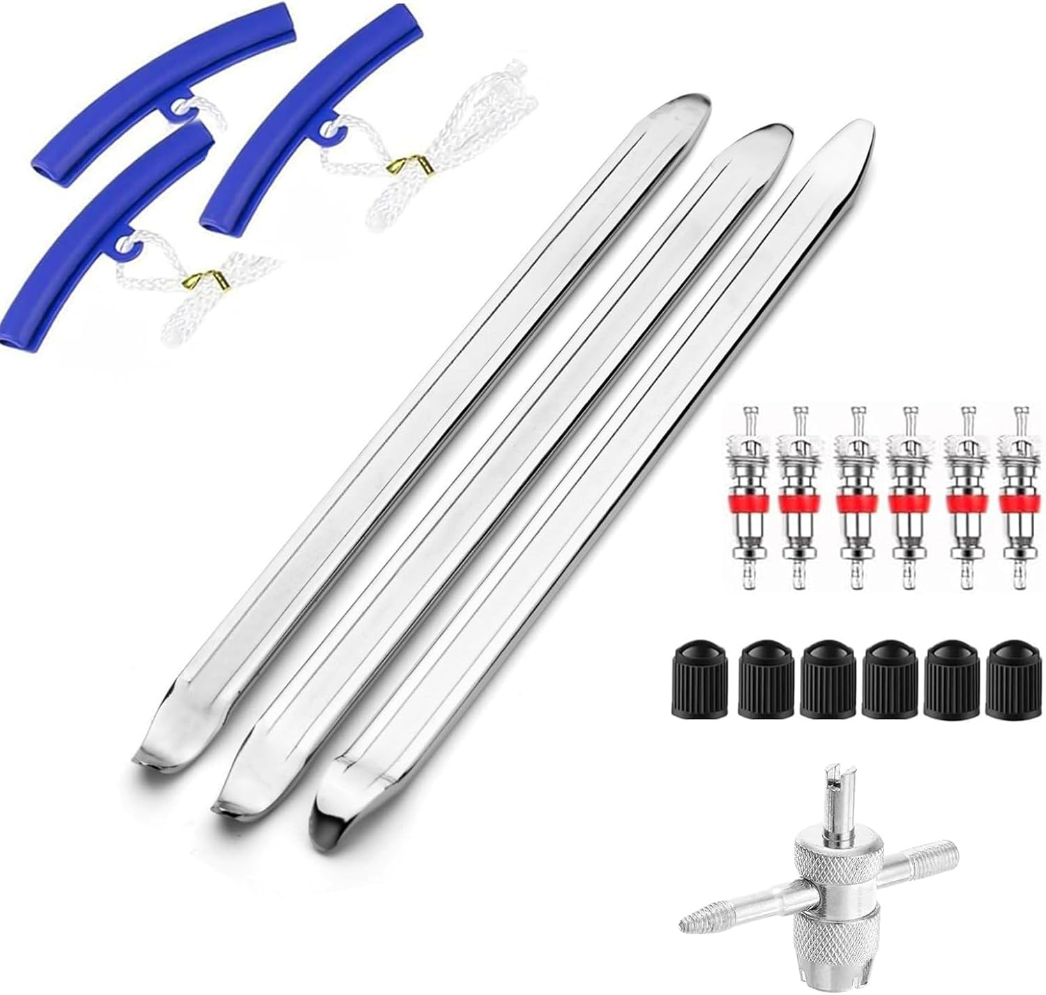 CHENGCKJ Set of 3 Tyre Lever Tyre 30 Cm Tyre Lever Tyre Mounting Iron Tool with 3 Pieces Wheel Rim Protectors Tyre Change Lever for Motorcycle, Bicycle, Car image number 3