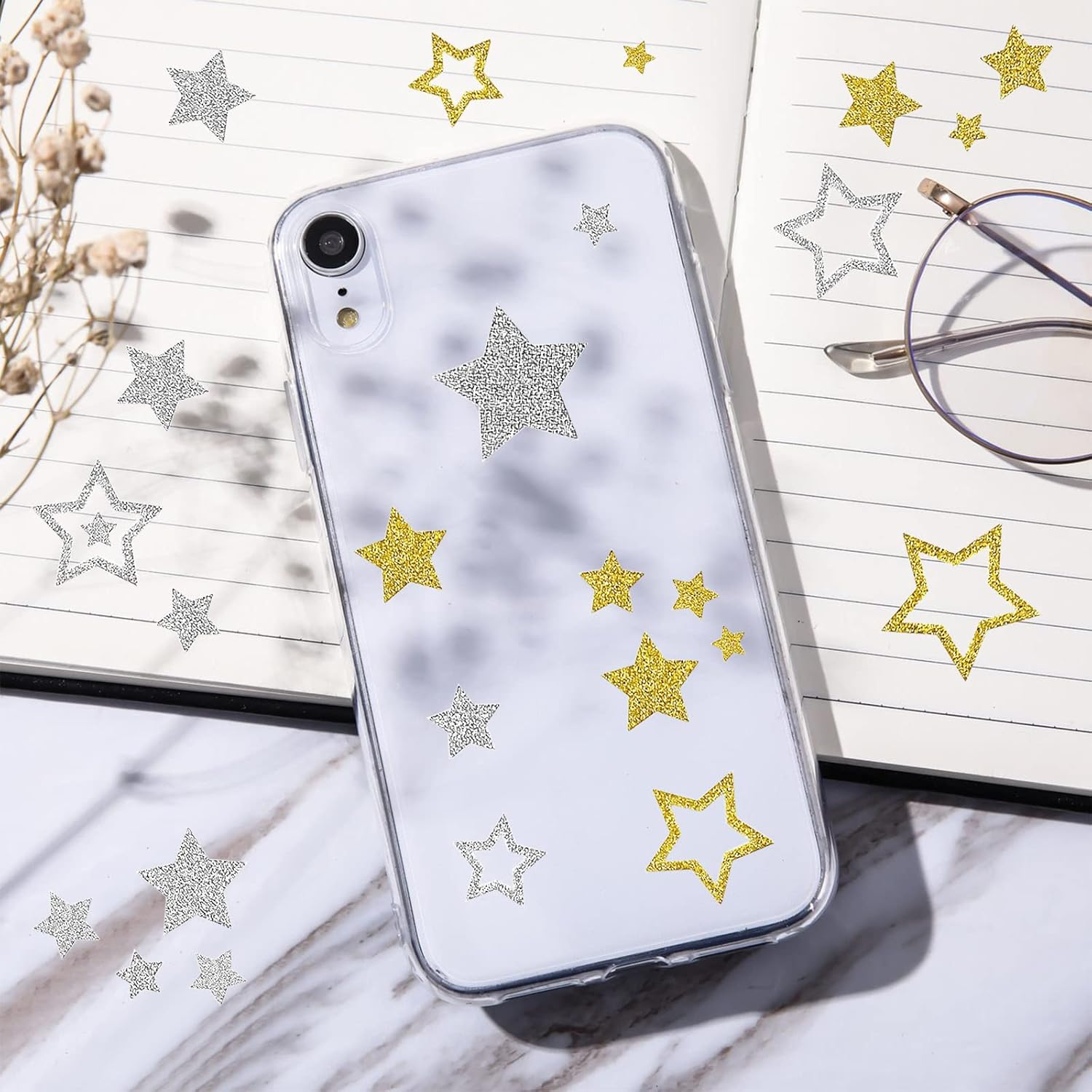 Findtop Glitter Star Stickers - 15 Sheets, 3 Models for Rewards, Crafts, Books, Decoration, Classrooms, Teaching Awards image number 6