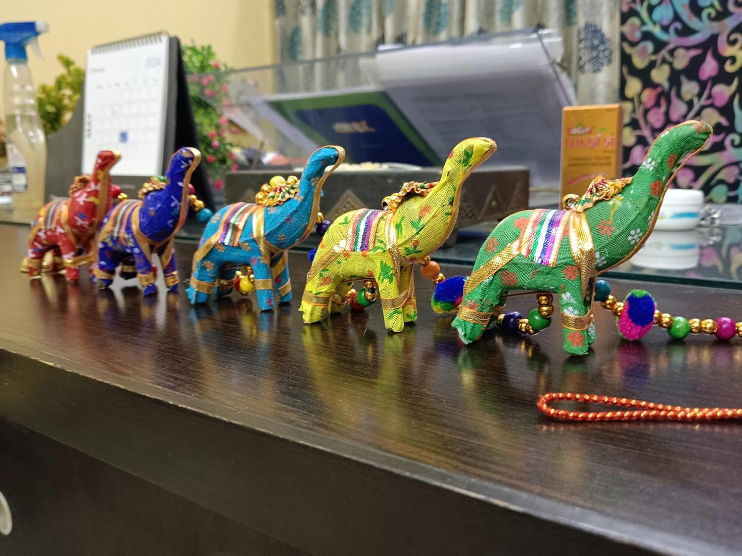 Indian Traditional Five Elephant Hanging Layer Door Hanging, Wall Hanging, Decorative Hanging image number 2