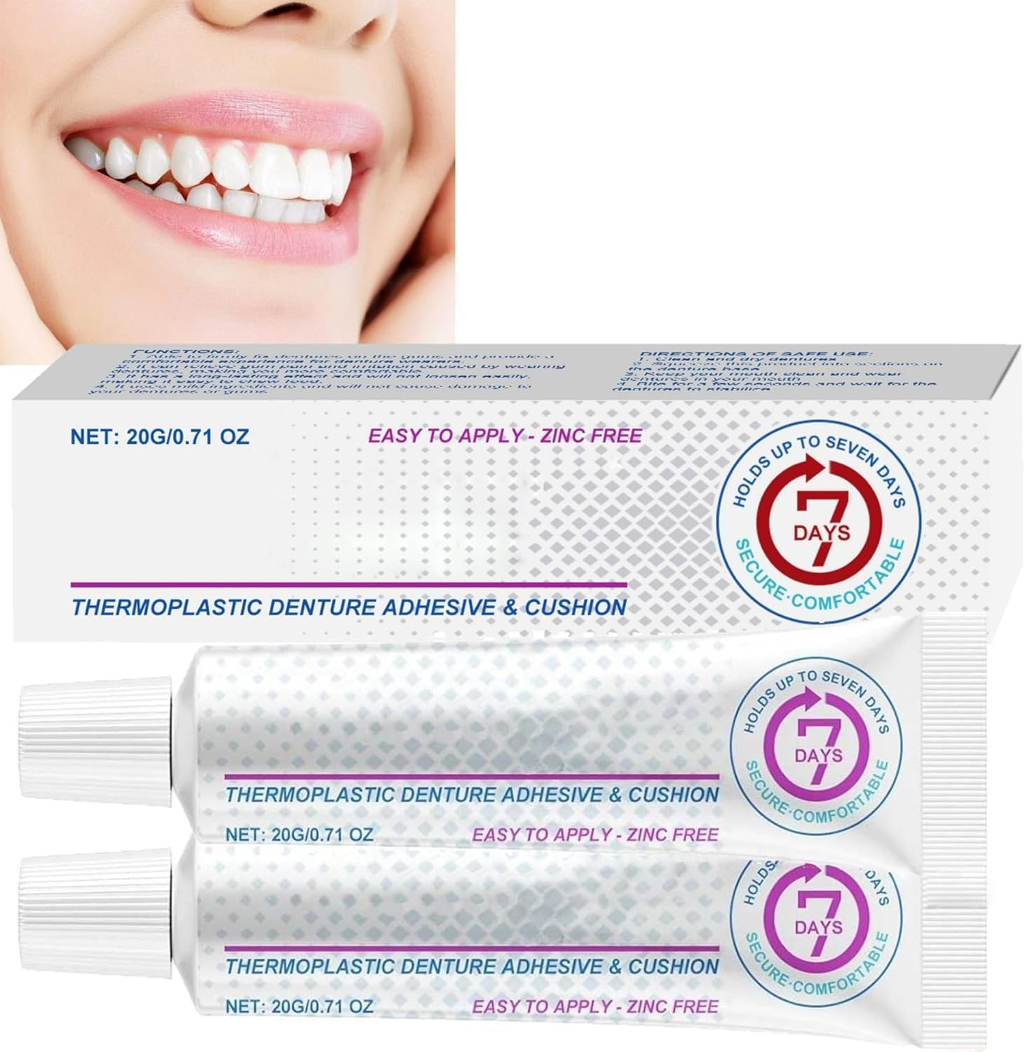 Thermoplastic Denture Adhesive,Silicone Denture Adhesive,Denture Adhesive Max Hold,For Dentures (1Pcs)