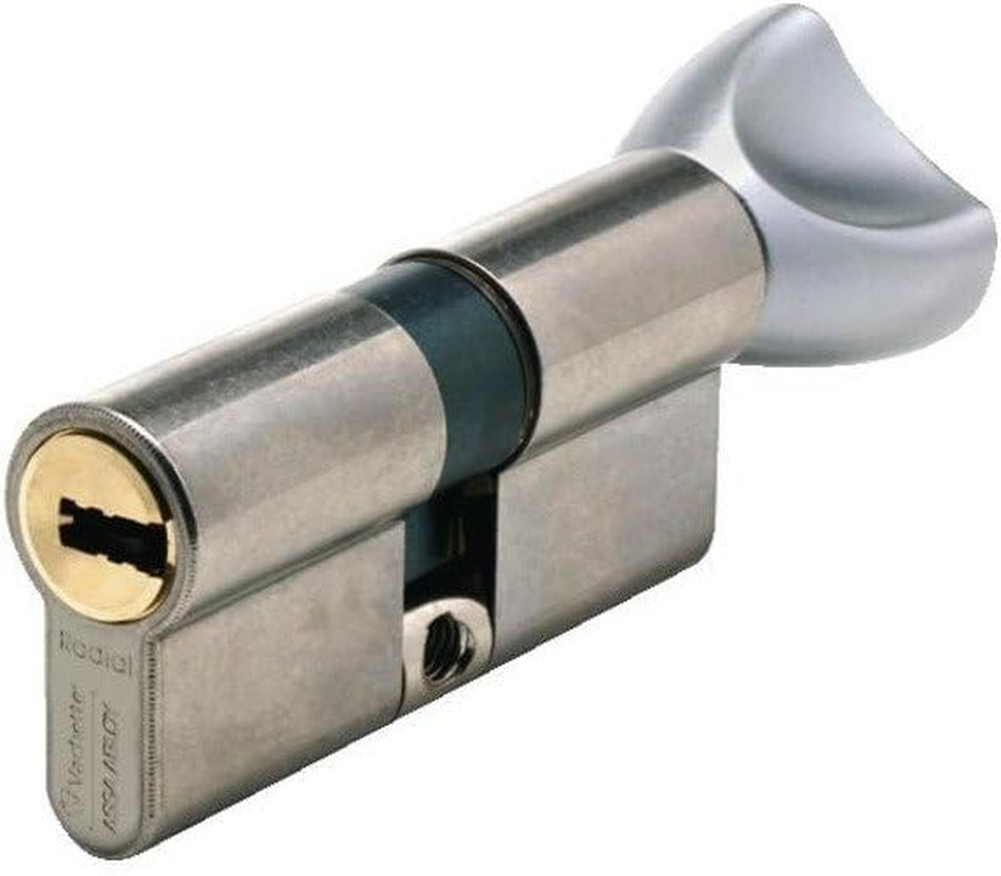 Vachette First Mechanical Door Lock Cylinder - Double Entry 30 X 30Mm - 5 Pin Mechanism - 3 Keys - Easy Installation - Brass Finish