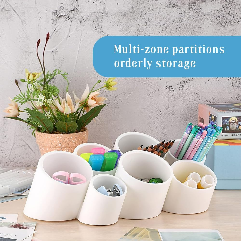 Tiltable Cylindrical Creative Pen Holder, Detachable Desktop Stationery Storage Box, Wall-Mounted Pen Holder, Suitable for Dormitories, Cosmetics, Business Card Holders, Offices, and Study Rooms image number 2