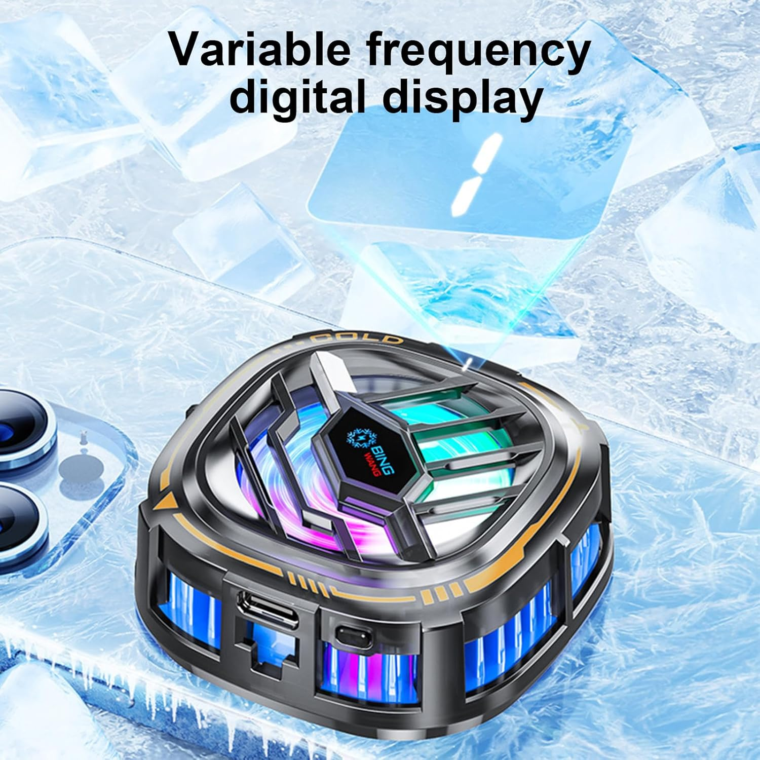 Magnetic Phone Cooler for Gaming, Portable Semi-Conductor Radiator Cooling, Mobile Phone Radiator Case for Iphone Android Smartphones from 4.5 to 7.5 in for Live Streaming/Gaming/Pubg/Codm image number 2