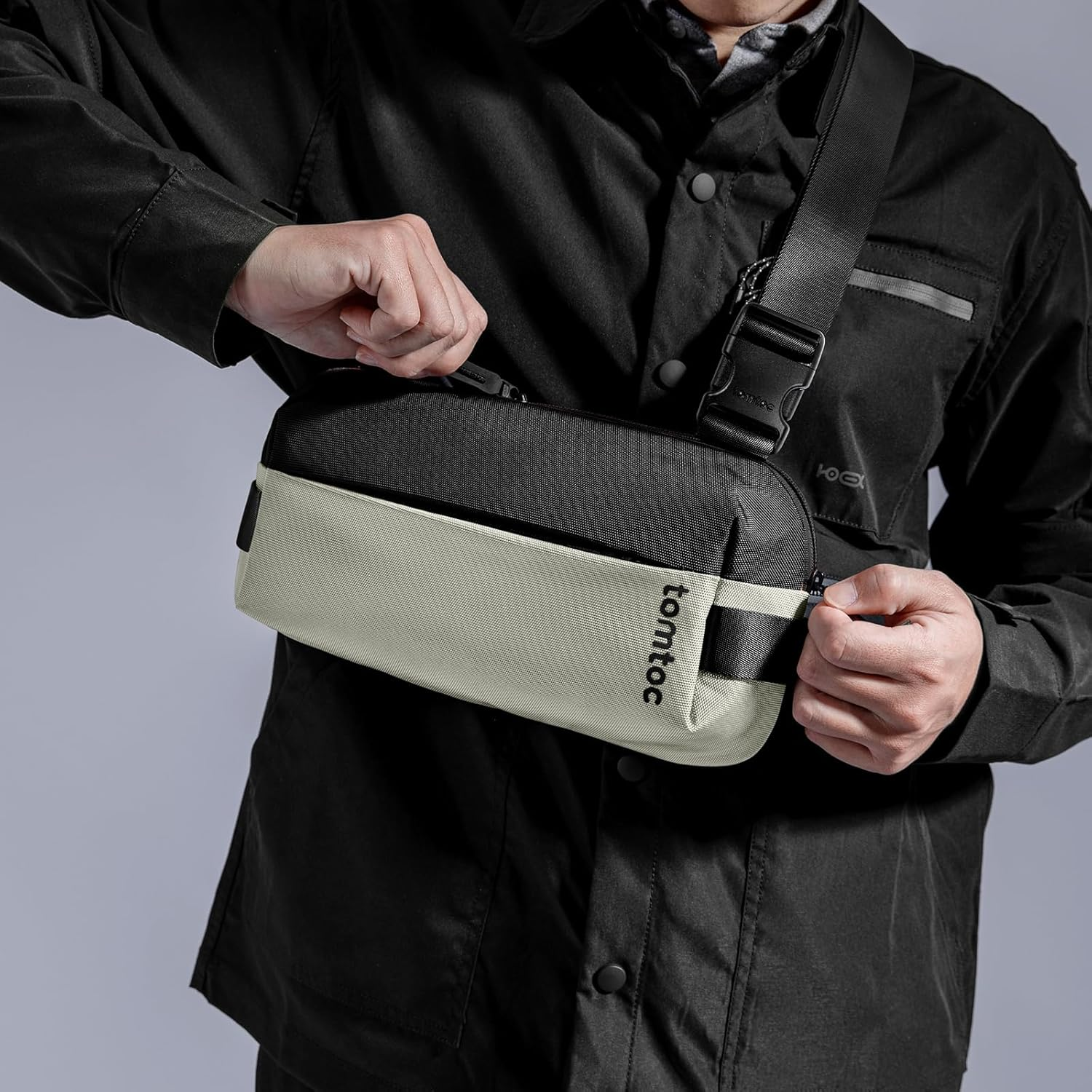 Tomtoc Compact EDC Sling Bag, Minimalist Chest Shoulder Crossbody Sling Backpack for Men and Women, Lightweight Everyday Carry Bag for Tactical, Travel, Work, Gym, Sport image number 5