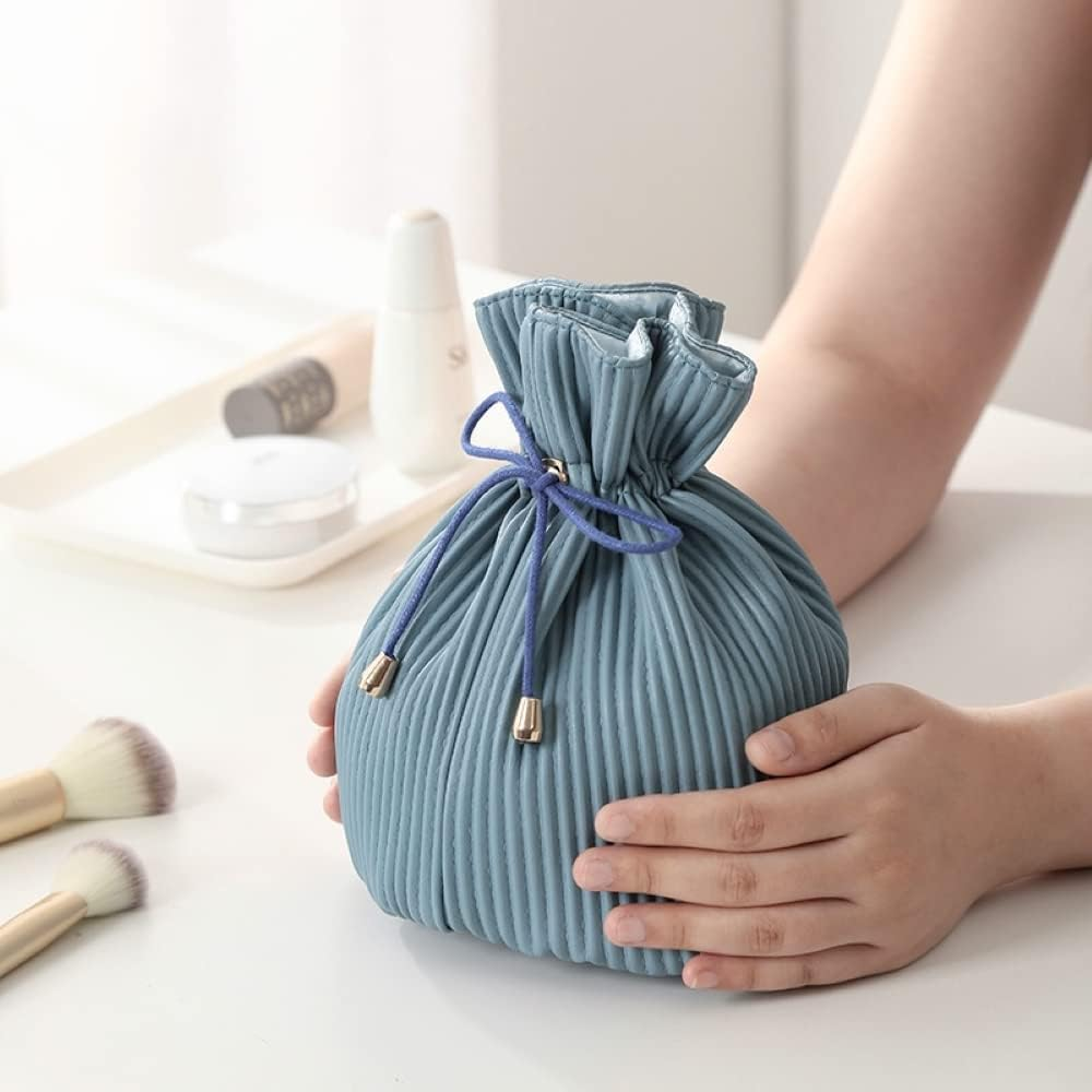 Cosmetic Makeup Beauty Travel Bag Corduroy Design Water Resistant Material Drawstring Closure and Is Lightweight Collapsible Compact from Paton Travel Australia image number 1