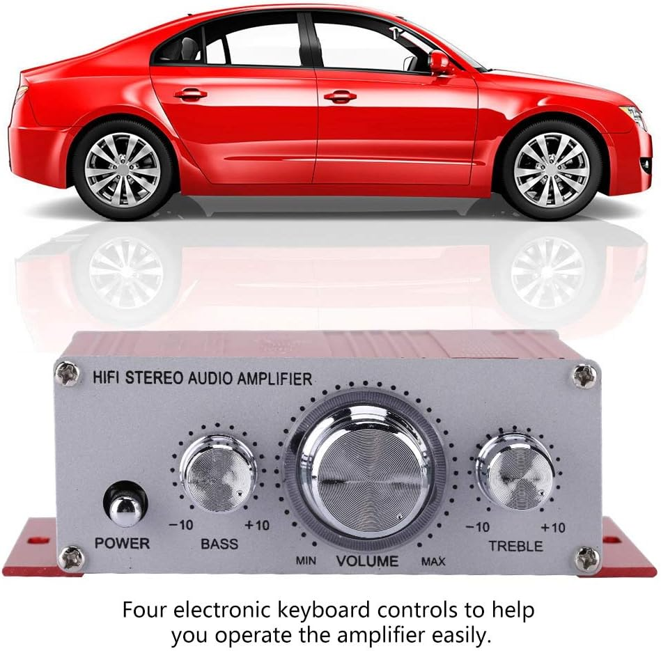 Mini Digital Car Amplifier - Hifi Audio Music CD DVD MP3 FM Player - Aluminum Alloy - for Cars and Motorcycles - Blue image number 5