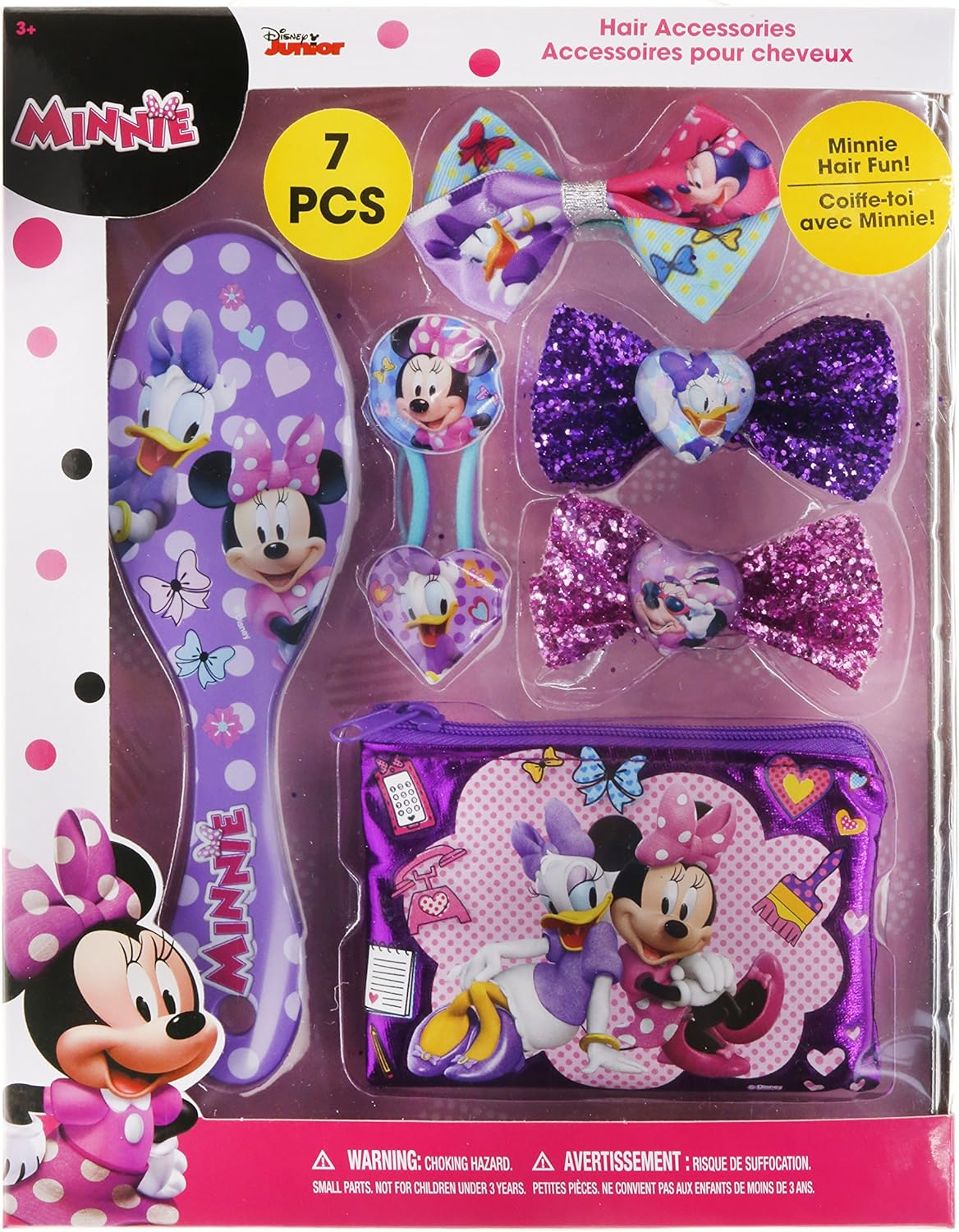 Townleygirl Minnie Mouse Hair Set, Includes Hair Brush, Hair Bows, and Hair Clips, 7 CT image number 3