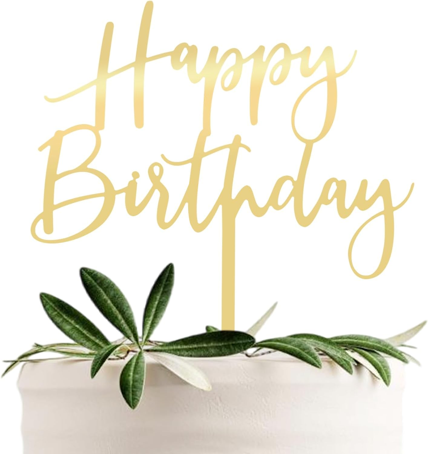 Kvadouly Gold Happy Birthday Cake Topper &ndash; Double-Sided Glitter Acrylic Cupcake Decoration for Kids and Adults Party Celebration (1) image number 4