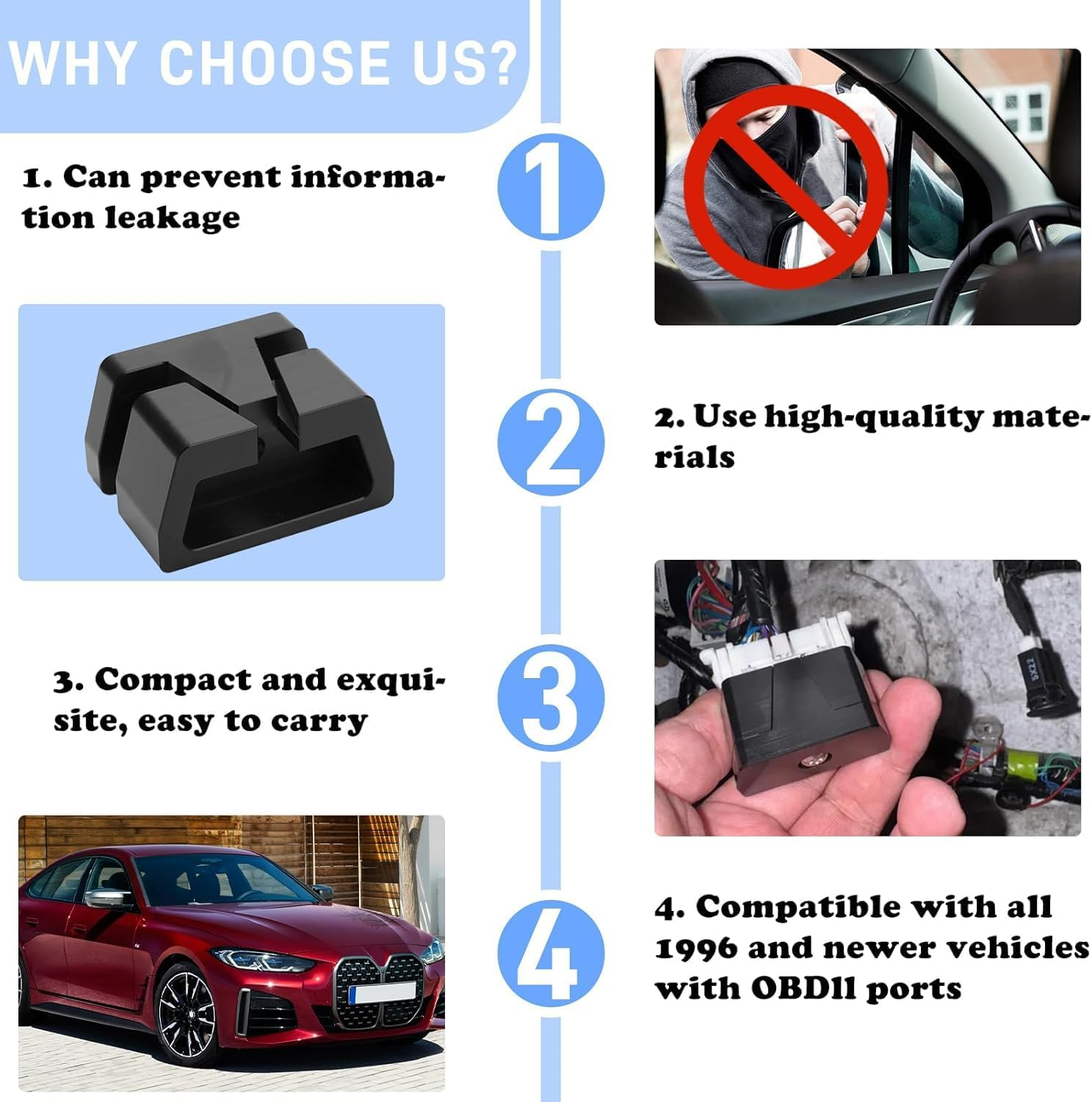 OYES OBD II Port Lock OBD 2 Port-Lock Car Diagnostic Port Protector image number 1