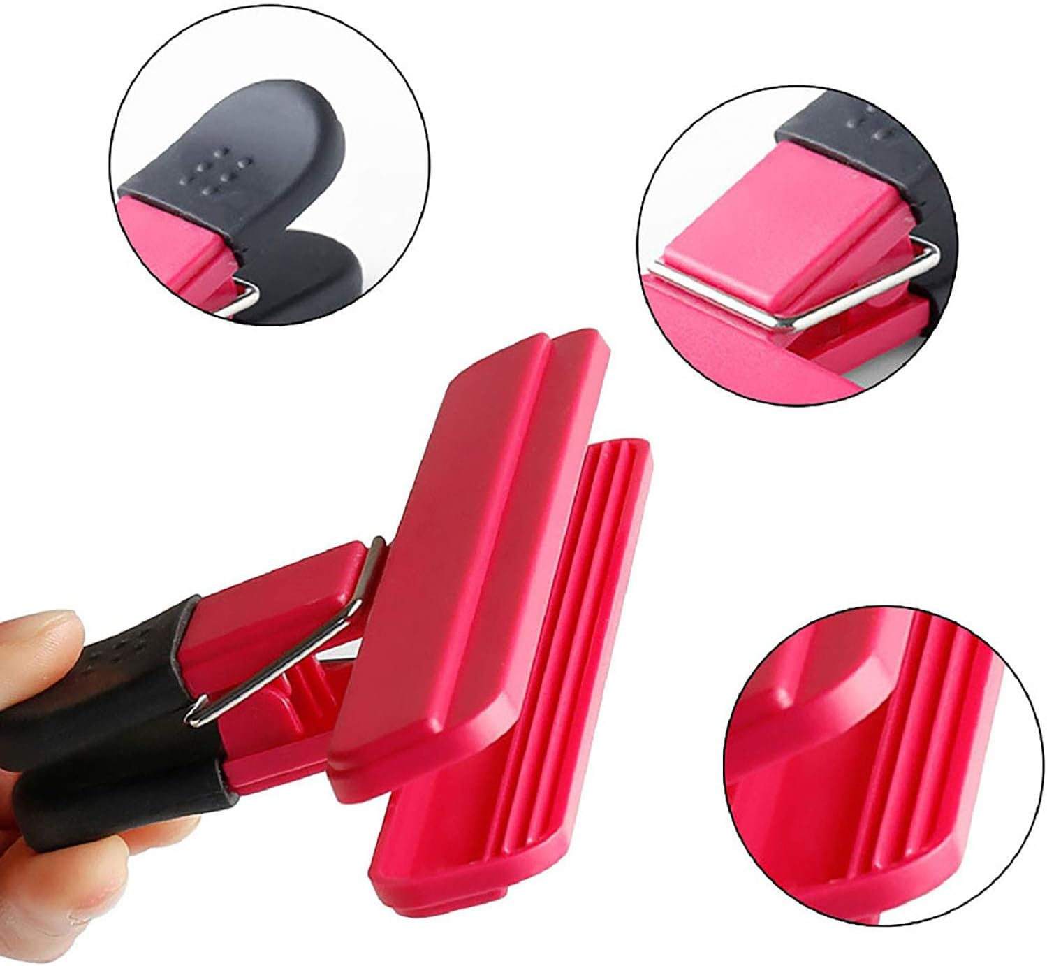 Chip Bag Clips 9PCS, Assorted Sizes Food Bag Clips, Reusable Plastic Heavy Duty Chip Clips(3 Colors) image number 3