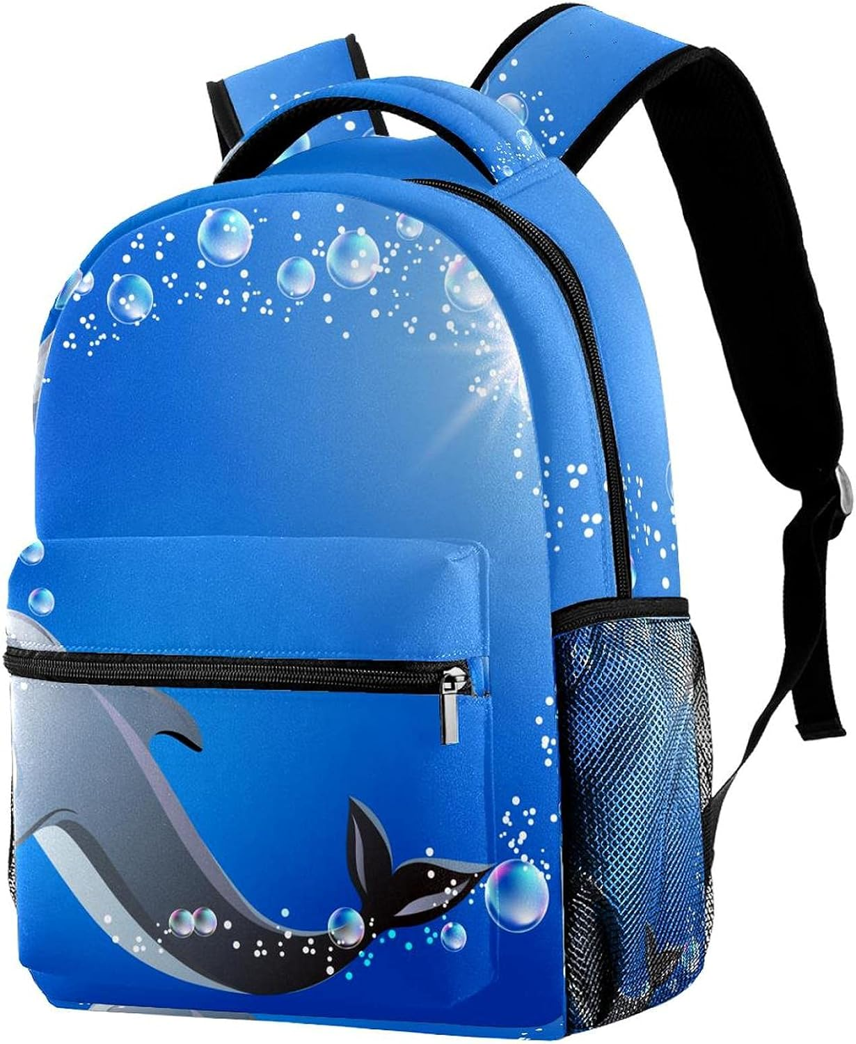 Gentle Circular Dolphin Backpack Students Shoulder Bags Travel Bag College School Tote Backpacks