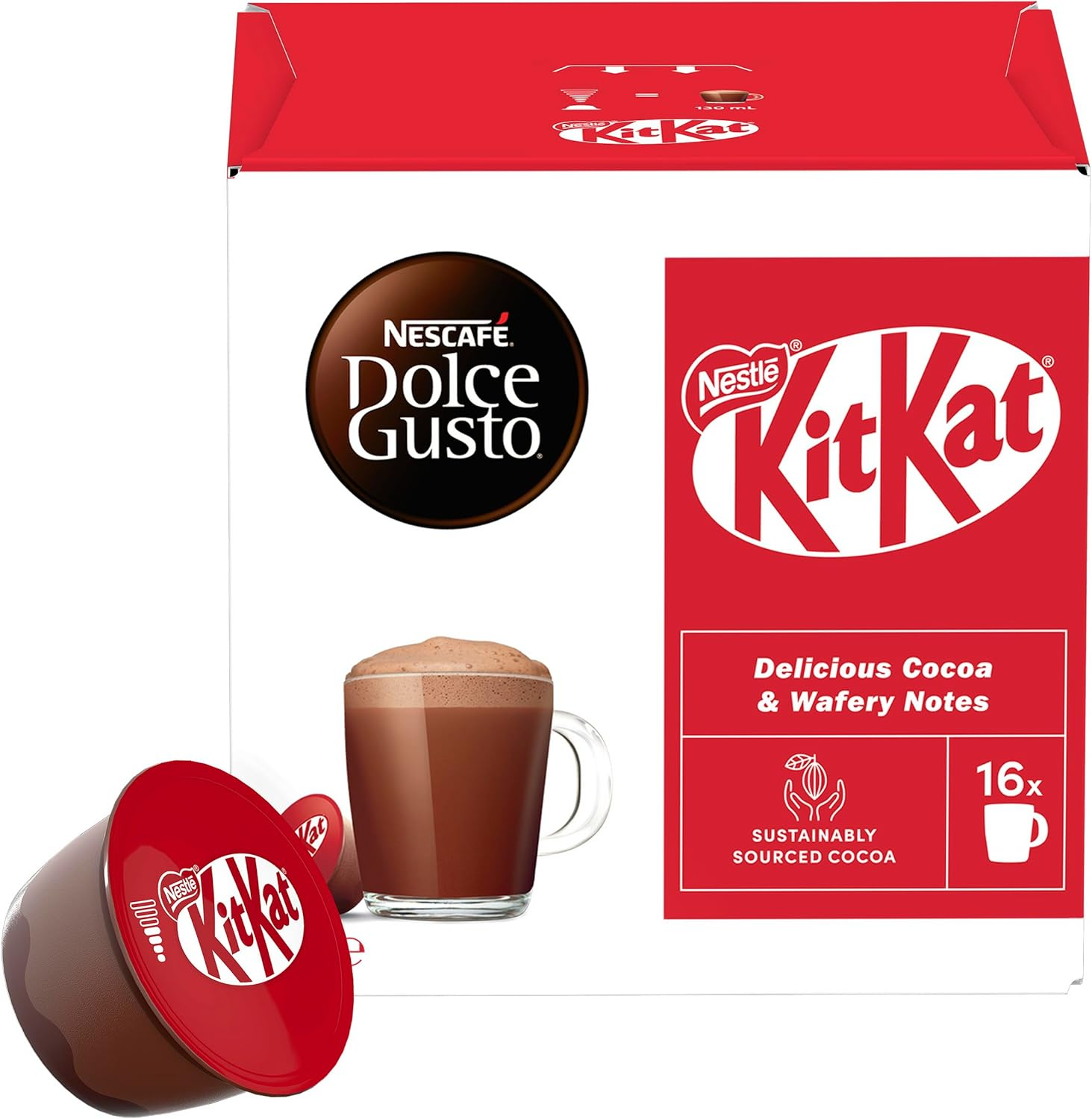 NESCAF&Eacute; DOLCE GUSTO Kitkat Hot Chocolate 48 Capsules (Pack of 3)