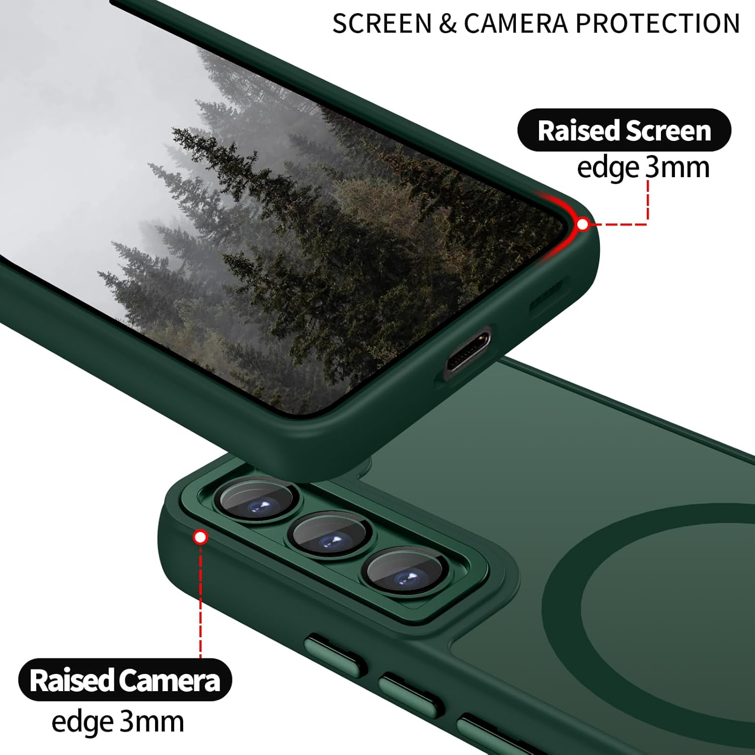 Case for Samsung Galaxy S22 Plus, Compatible with Magsafe, Mobile Phone Case for Samsung Galaxy S22 Plus, Magnetic Matte Touch Camera Protection, Non-Slip, Scratch-Resistant, Protection, Shockproof image number 3