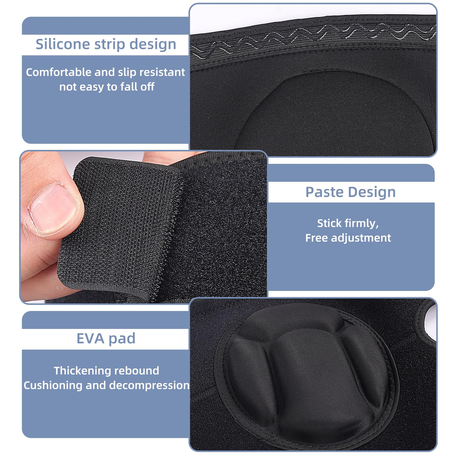 Knee Pads with 18Mm EVA Foam - Anti-Slip & Shock Absorption for Gardening, Construction, Sports Volleyball, Floor Cleaning - Work Anti-Collision Knee Protectors (2 Pcs)