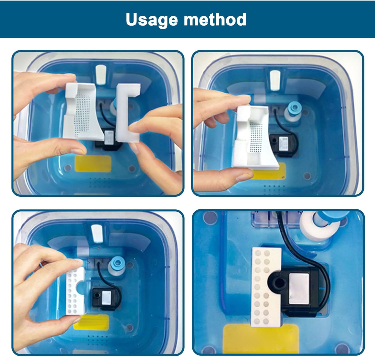 The Lord of the Tools Pack of 4 Foam Filter Replacement Sponge Filter for Pet Fountains Compatible with Petkit Smart Water Fountains, for Cats Dogs, Automatic Drinking Water Dispenser