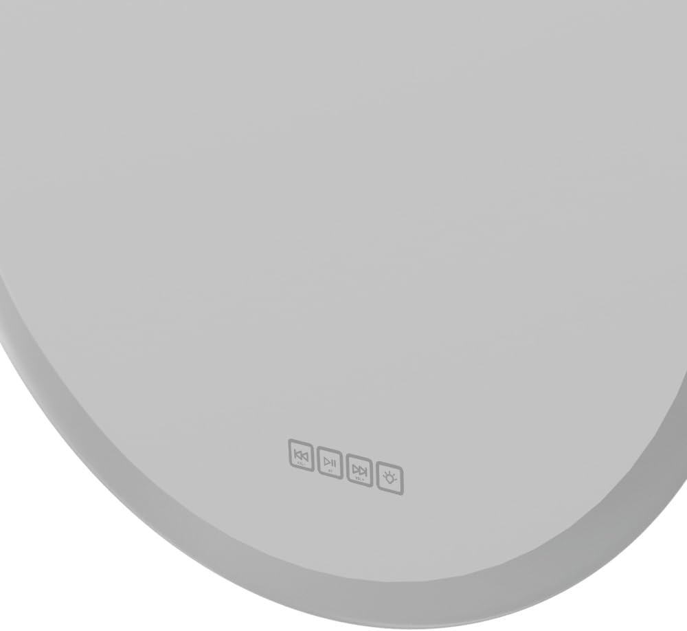 Embellir LED Wall Mirror, 50Cm Glass Frame Vanity Makeup Shower Bathroom Make up Mirrors with Light Wall-Mounted Decorative Hanging Room Decor for Home Bedroom Hallway, Round image number 1