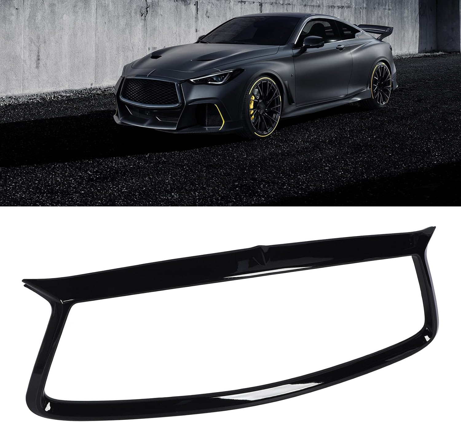 Front Bumper Grille, Surround Cover Trim Surround Molding Trim Front Grille Surround Molding Cover Surround Moulding Trim Cover for Q60 2017-2022 image number 5