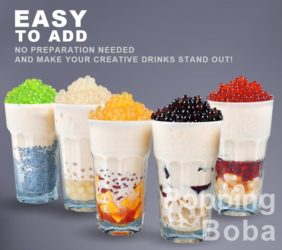 Lychee Popping Boba Pearls Bursting Boba Pearls for Bubble Tea, Popping Juice Boba Balls, Bomb Boba Pearl Balls - 490G(17.25Oz) image number 1