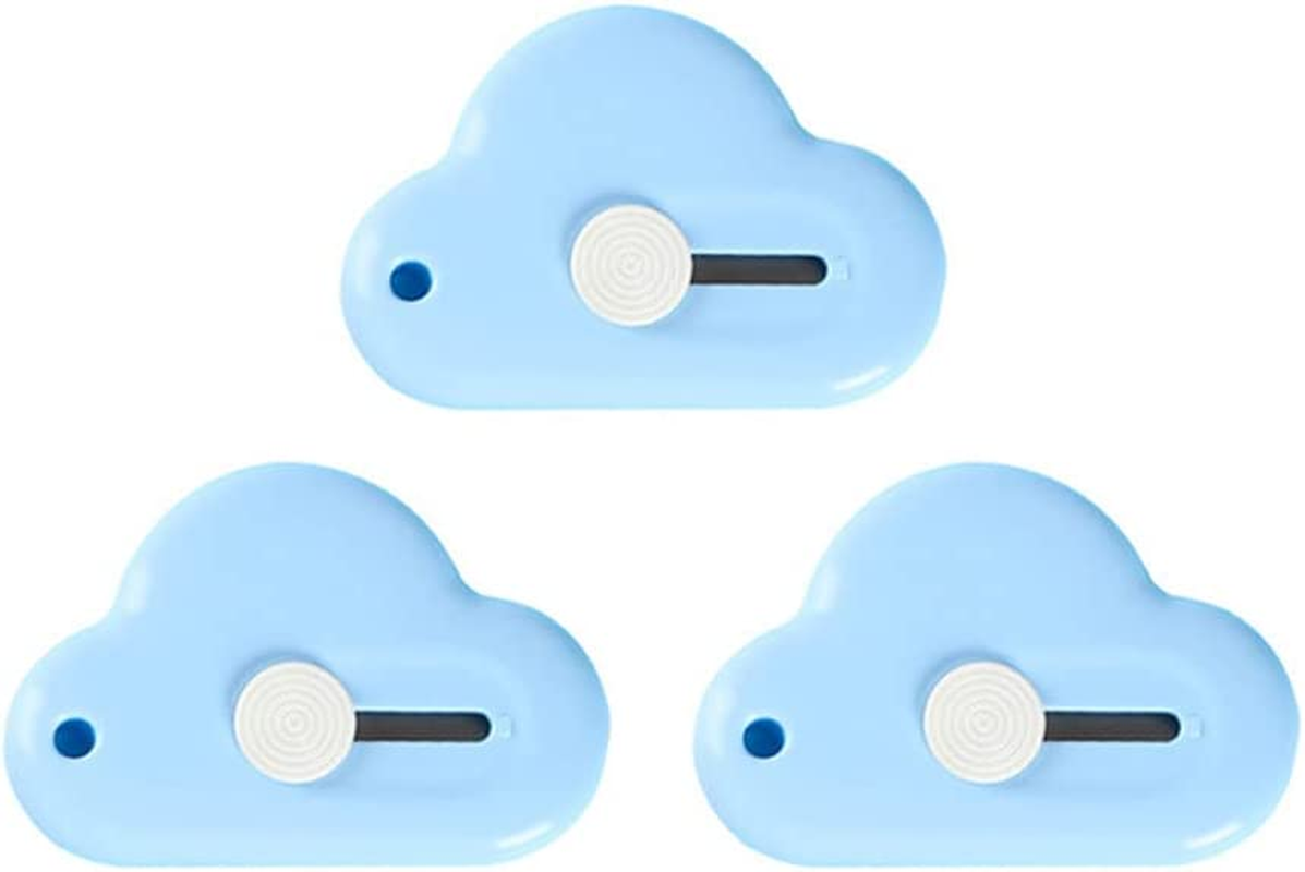 3Pcs Mini Box Cutter， Retractable Blade Utility Knife Letter Opener Box Cutter Carton Opener for Key Chain Decoration Gift Kids (Blue) image number 6