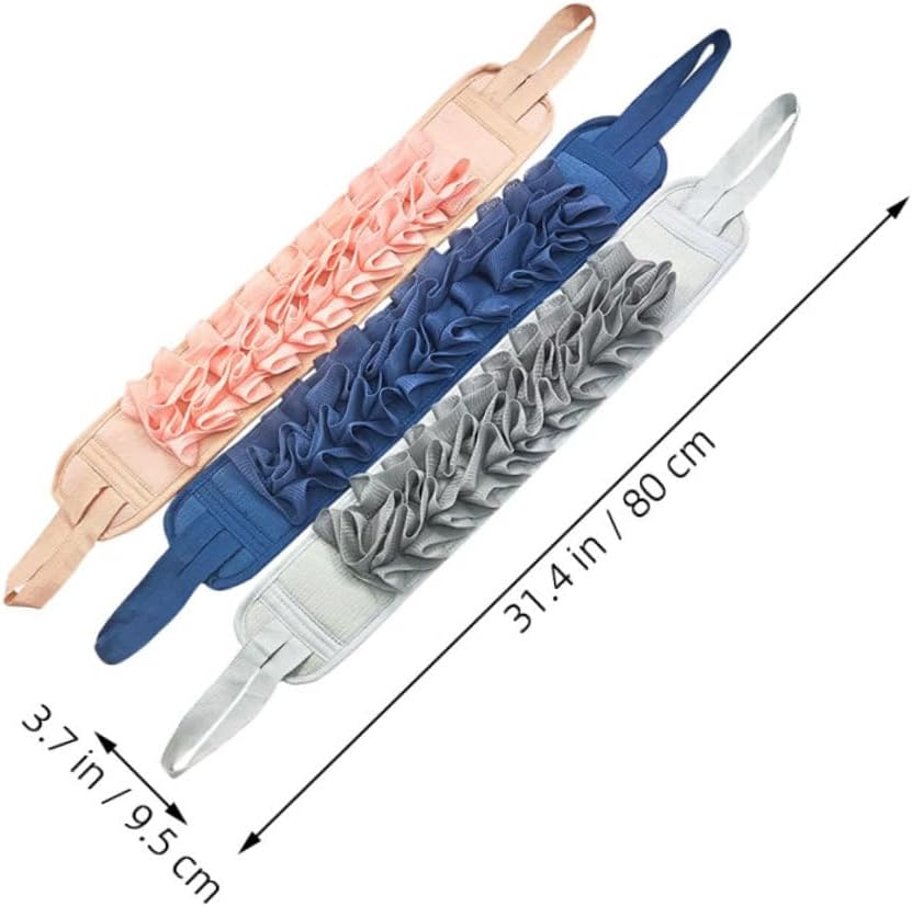 HEATSHAKING 3Pcs Exfoliating Shower Back Scrubber Strip Gentle Lathering Exfoliating Bathing Tool for Travel image number 5