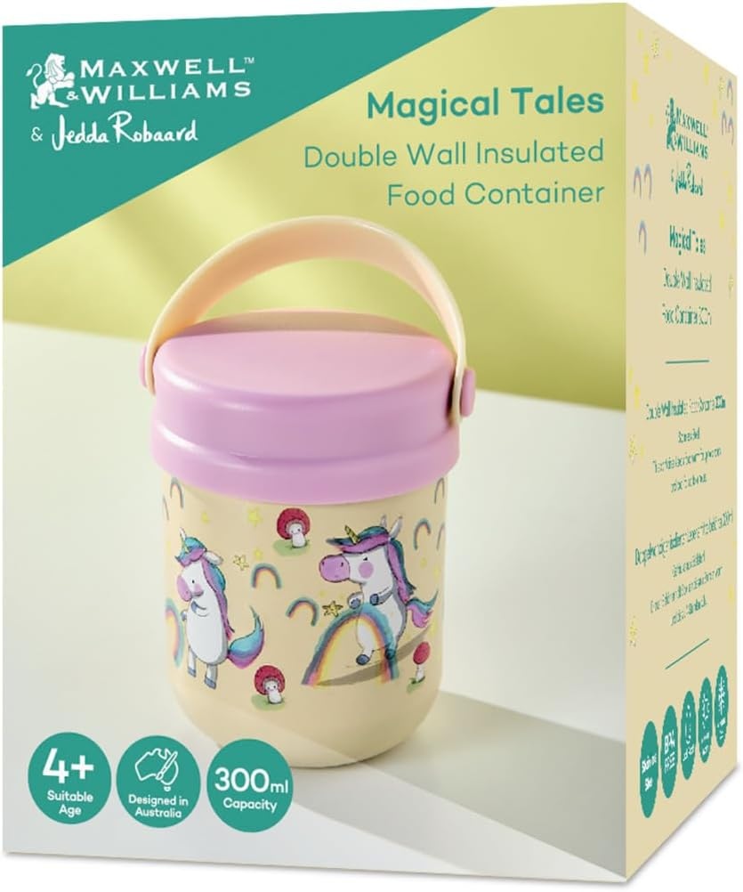 Maxwell & Williams Jedda Robaard Magical Tales Double Wall Insulated Food Container 300ML Unicorn Gift Boxed image number 1