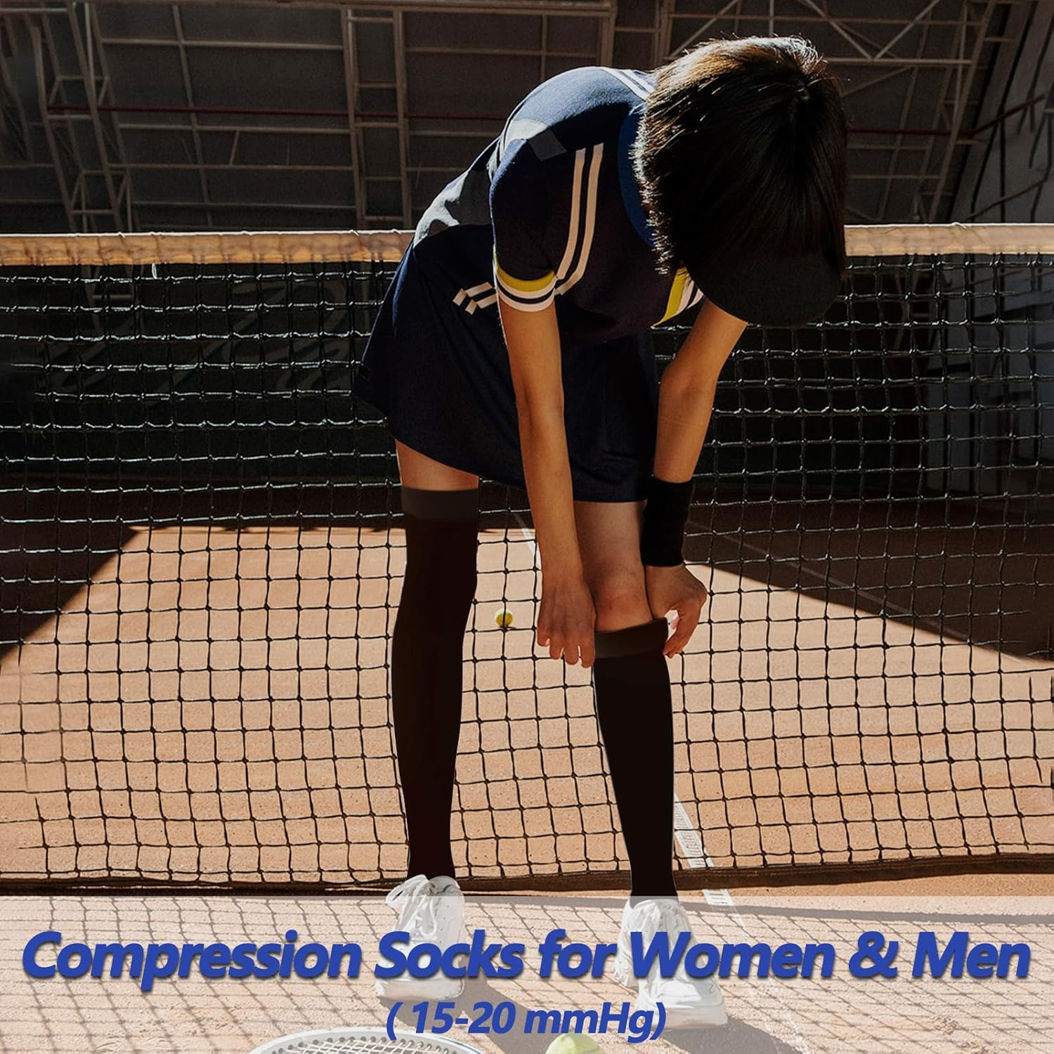 Totexil Compression Stockings for Women & Men, 15-20Mmhg Thigh High Compression Socks,Closed Toe Medical Compression Socks with Silicone Dot Band-Best Support for Running Nursing Sports Varicose Veins image number 7