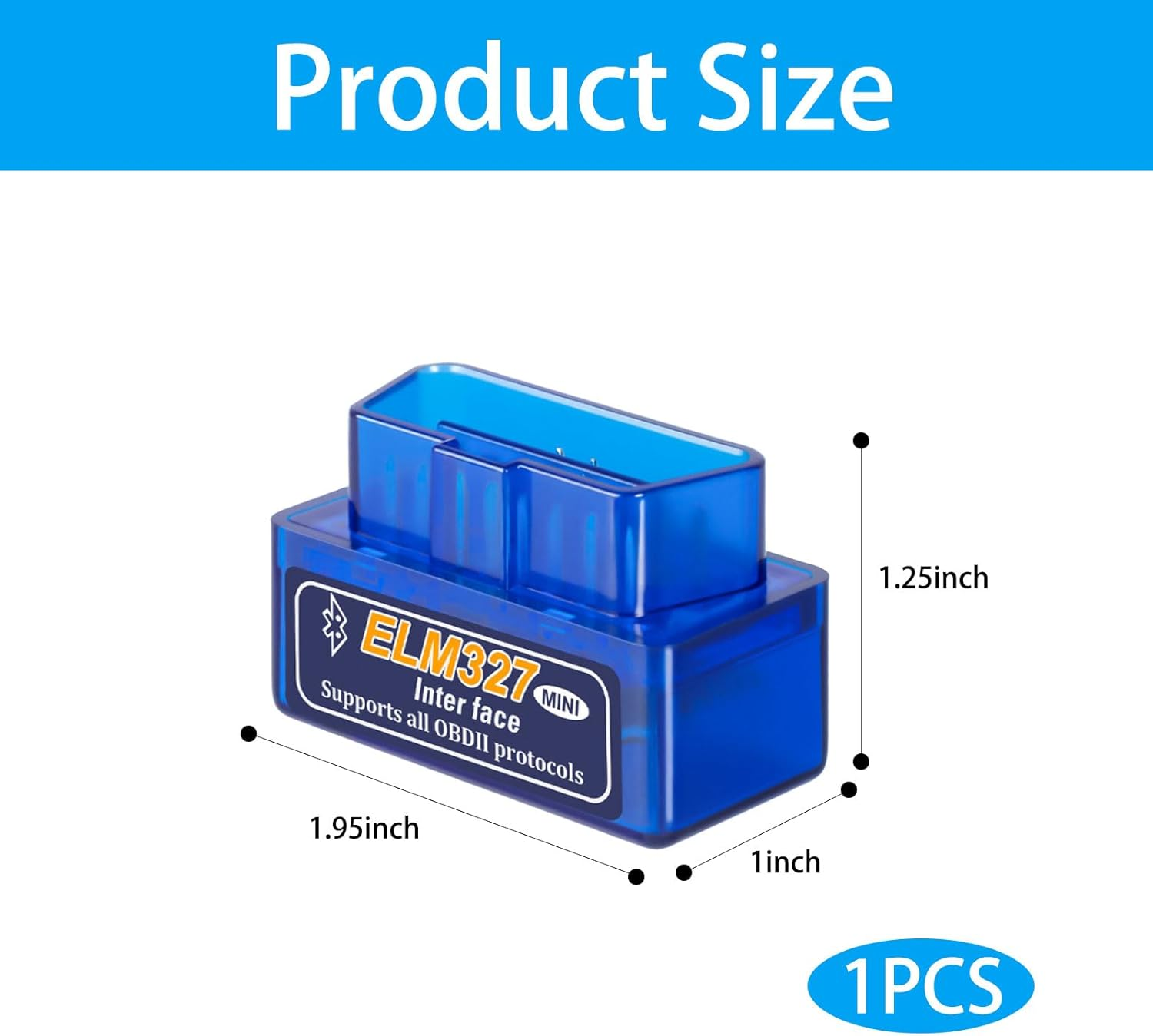 Obd2 Scanner, Elm327 Dual-Mode 5.1 Bluetooth OBD Scanner, Obd2 Diagnostic Scanning Tool, Car Scanner，Check Engine Reader, Compatible with Ios, Iphone, Ipad and Android image number 1