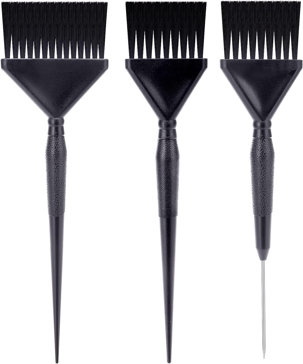 Hair Dye Brush Set - Family Pack Coloring Brushes in Bulk, Tint for Precise Application - 3 Pack (Black)