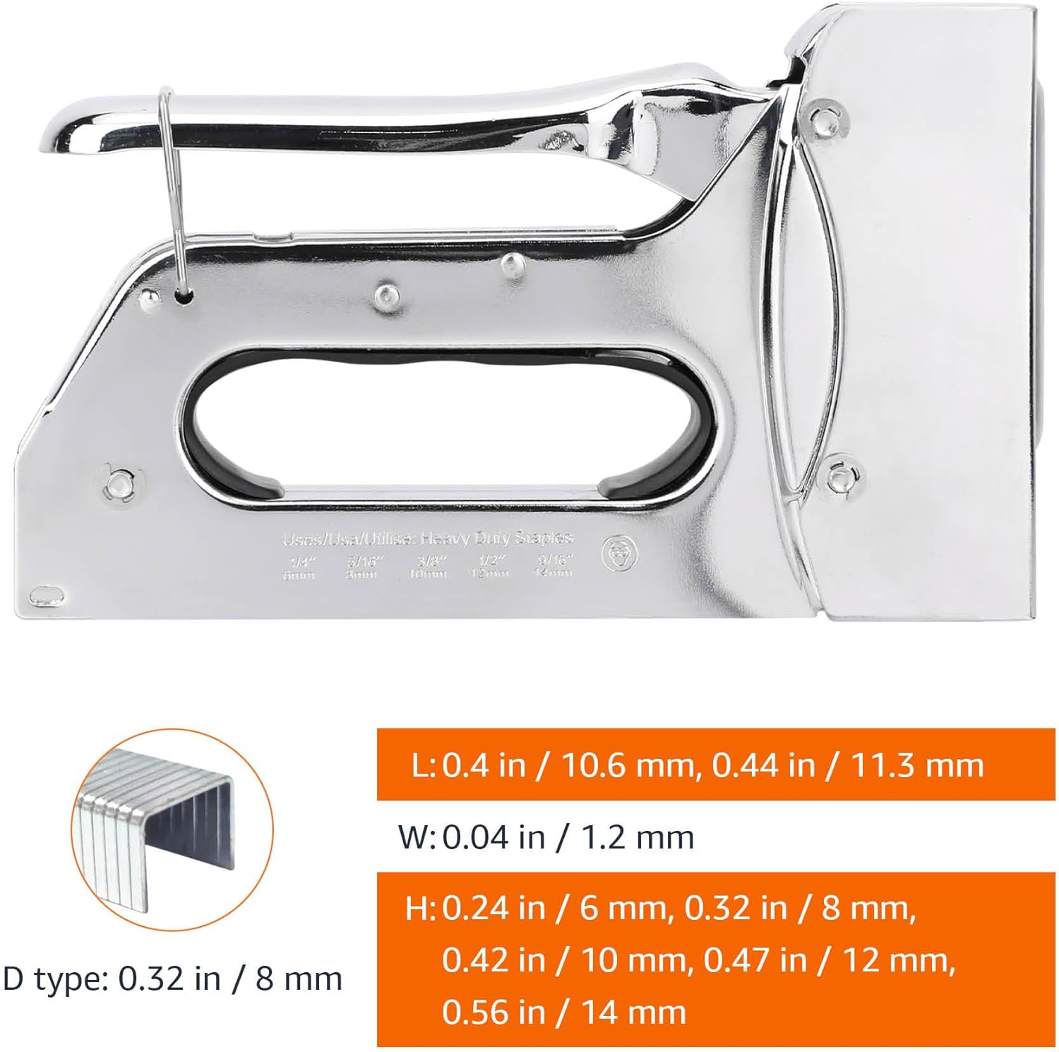 Amazon Basics Manual Staple Gun with 1,000 D-Type 5/16-Inch Staples
