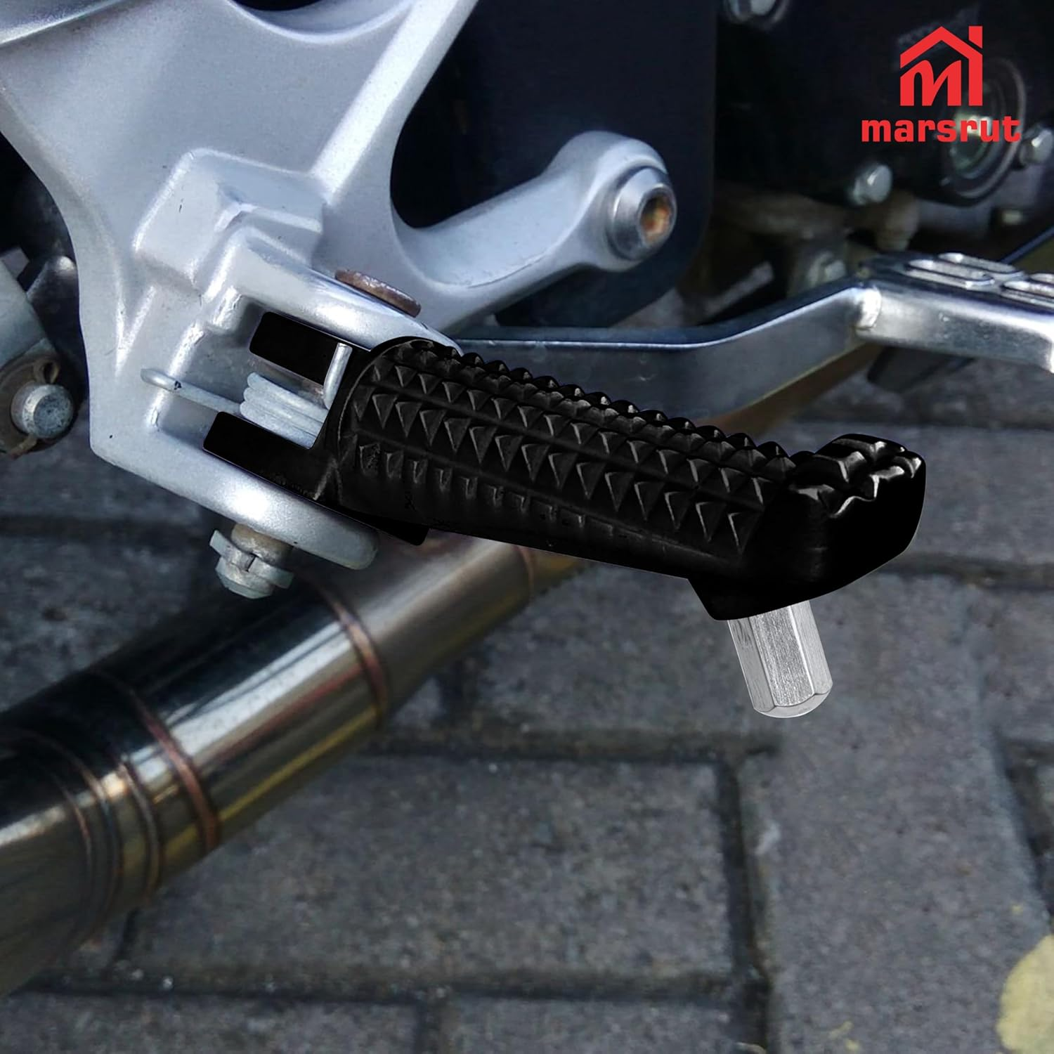 1 Pair Foot Pegs Fits for Yamaha R3 MT-03 YZF R25 MT25 MT03 2014-2023, Front Passenger Motorcycle Footrest Pedal Peg Rest Bracket, Aluminum Driver Footpeg Set, Posapies Para Moto (10Pcs, Color: Black) image number 1