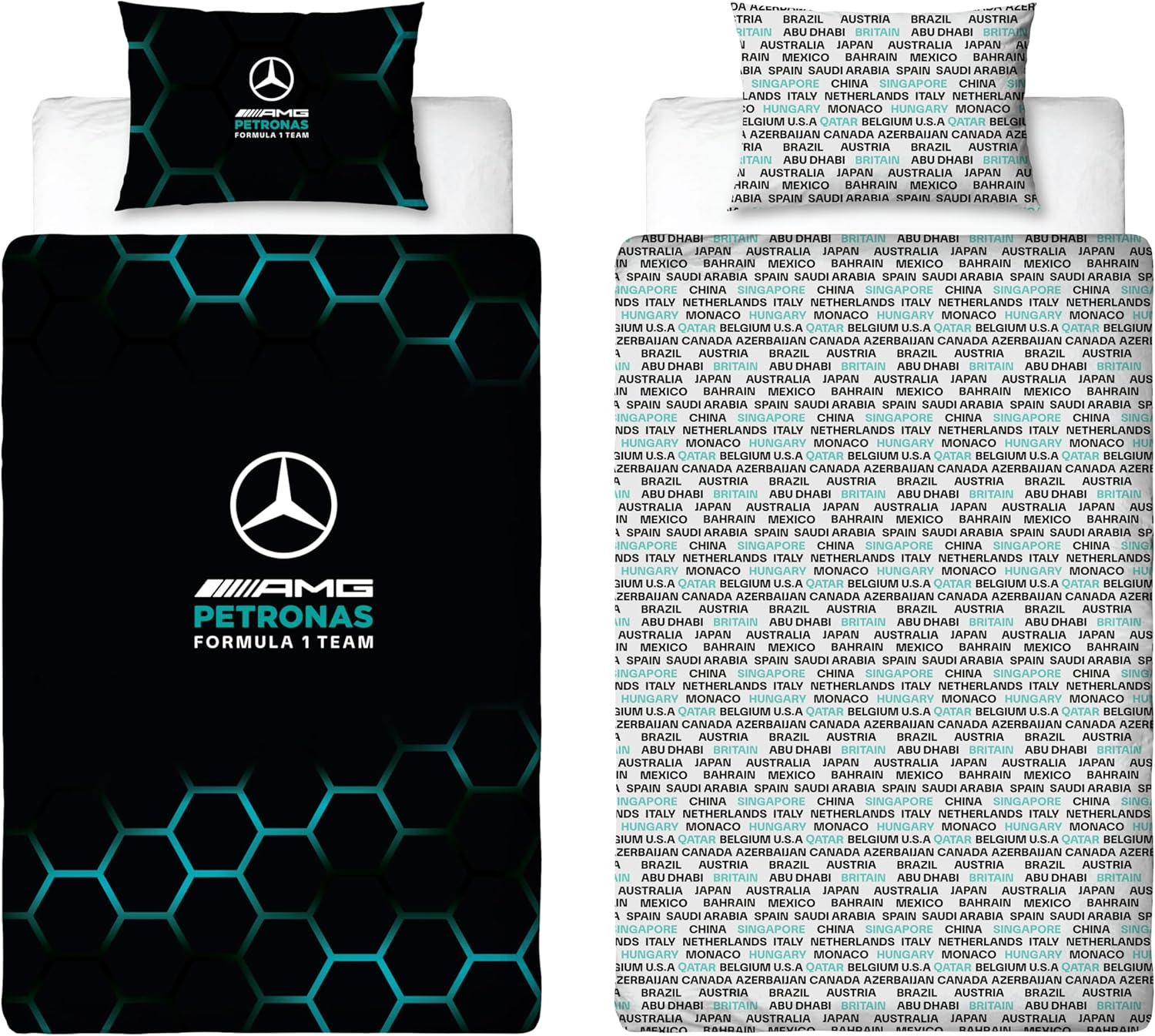 Manchester City FC Official Single Duvet Cover Set | Flashy Design | Blue Reversible 2 Sided Football Bedding Cover Official Merchandise Including Matching Pillow Cases | Polycotton