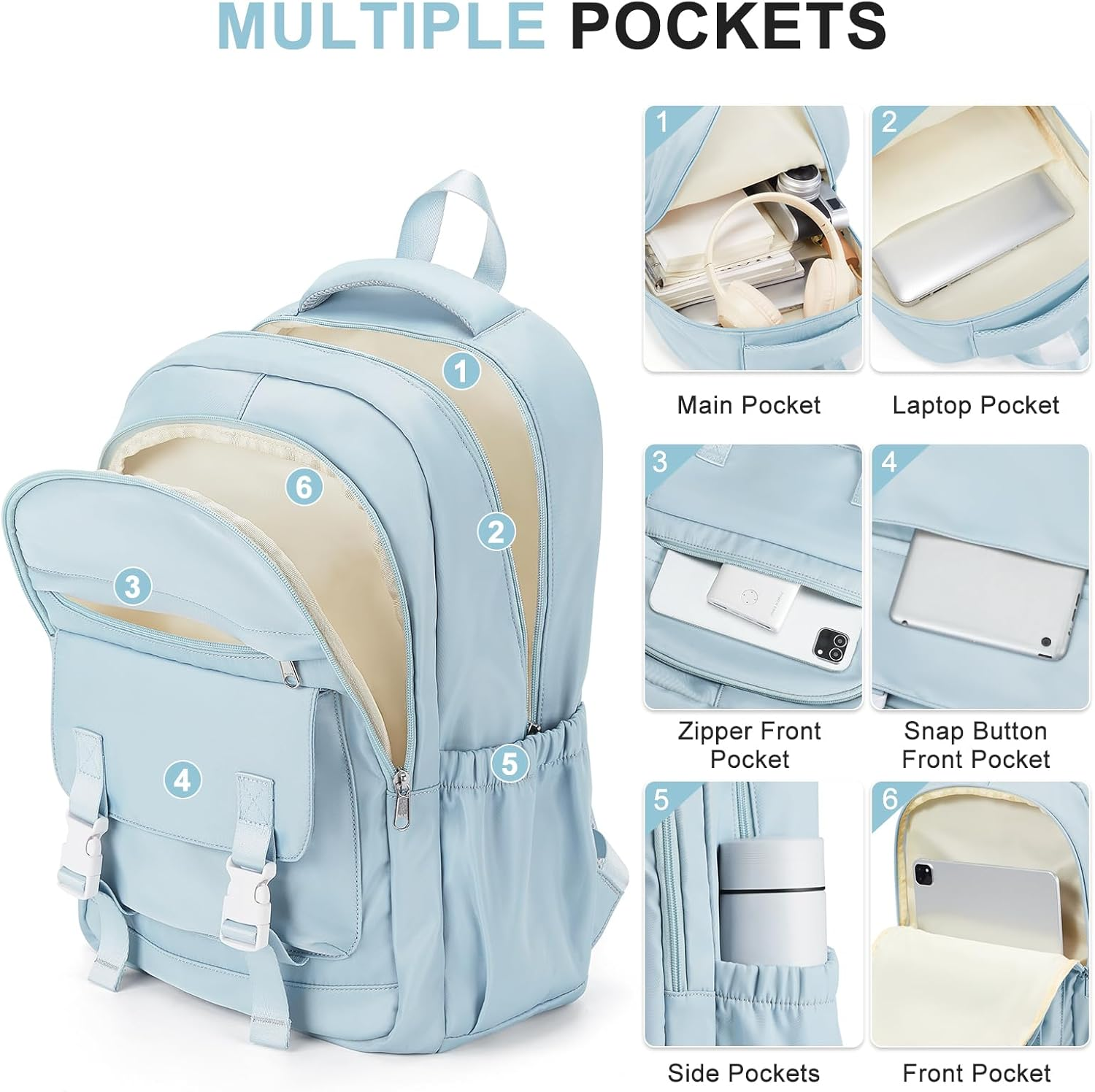 HYC00 School Backpack Women Backpack Casual School Backpacks Teenagers Backpacks School Backpack School Boy Girl Backpack College Backpack Women Backpack Laptop Computer image number 1