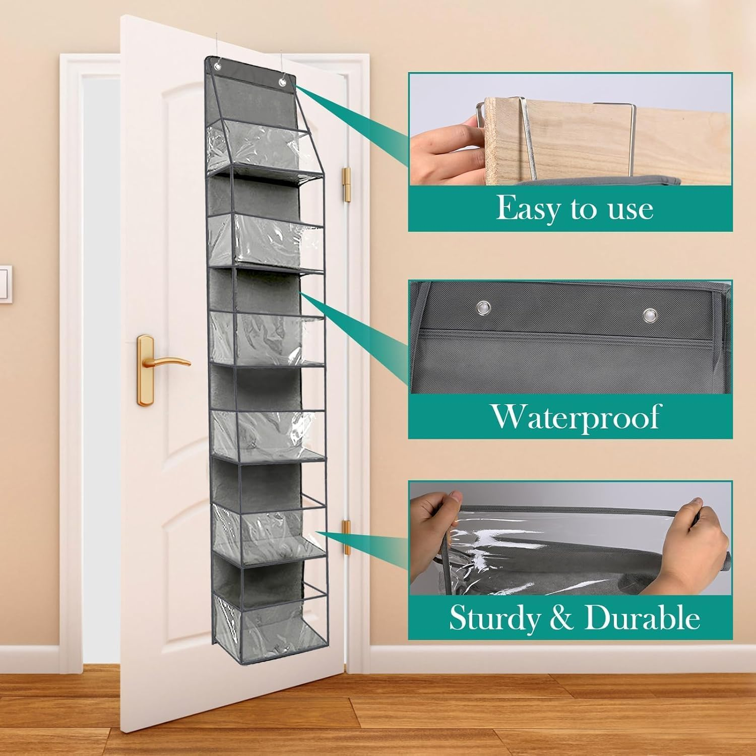 6-Shelf over the Door Storage Organizer,Door Organizer Hanging，Over the Doors Pantry Organizer，Back of Door Storage Organizer，25Lb Ultra Sturdy & Large Capacity Door Organizer for Closet,Bedroom