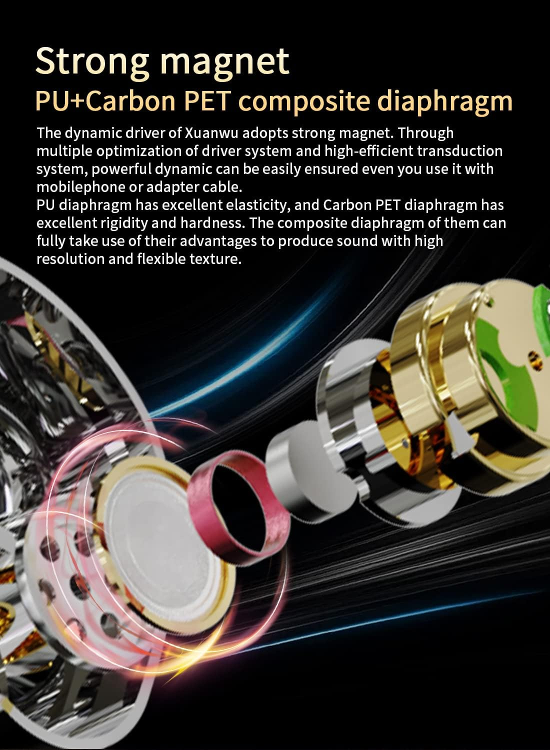 EZ EAR KBEAR Xuanwu In-Ear Headphones Hifi Stereo Dynamic Driver Ear Monitor IEM with Microphone Removable Silver Plated Cable for Pop, Folk, Jazz, ACG (Silver, Microphone) image number 1