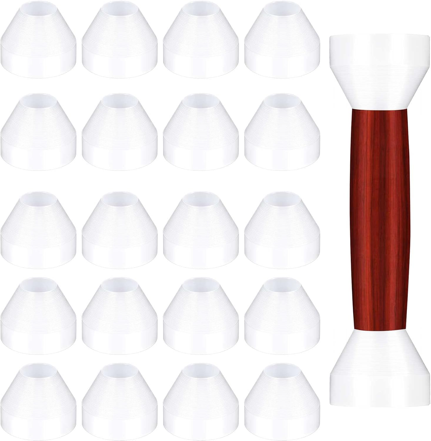 PAGOW 20 Pack Pen Bushings,White Non-Stick Pen Bushing for CA Finishing Pen Turning(0.43Inch/11Mm Height,0.55Nch/14Mm Diameter) image number 4