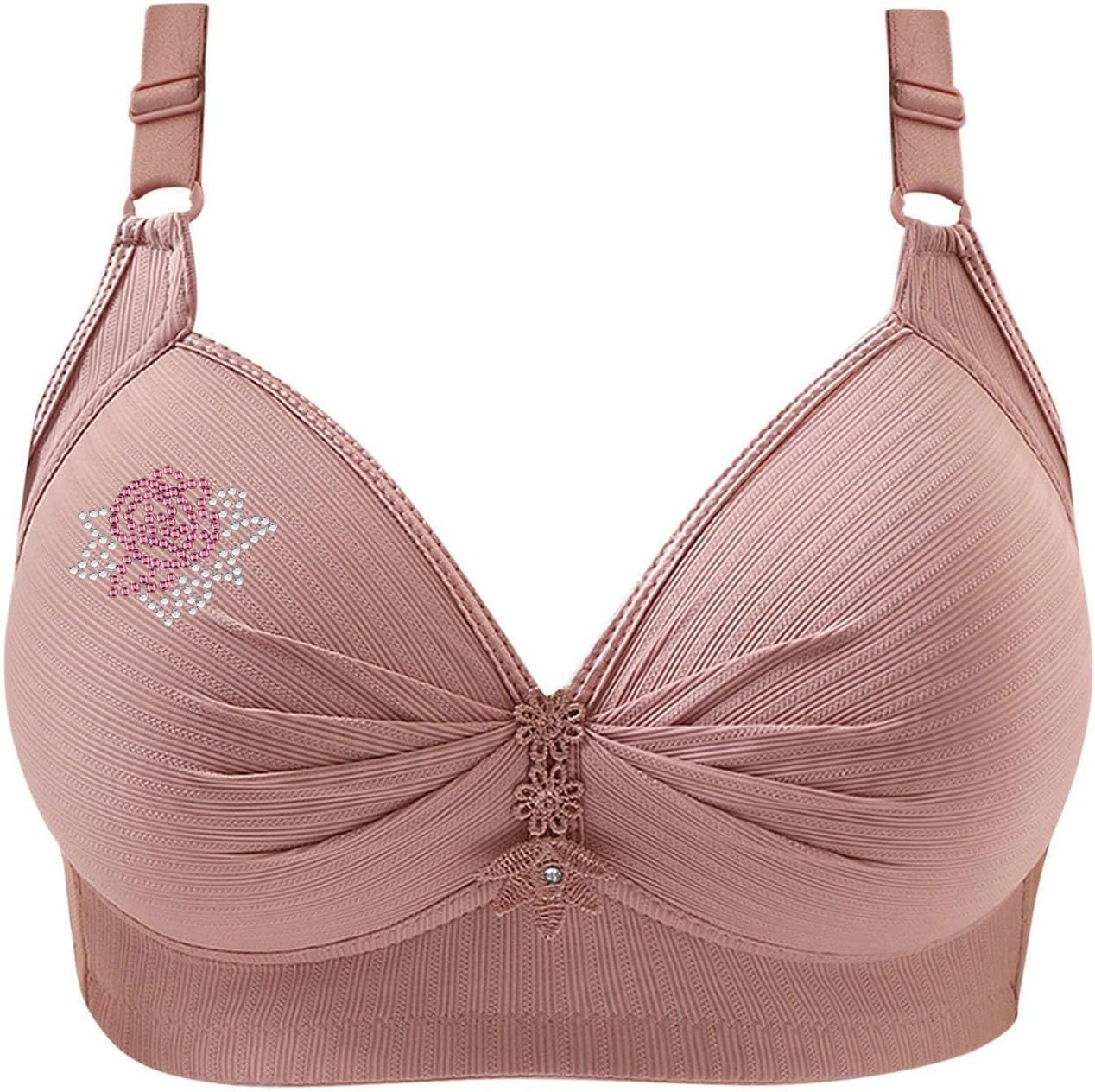 Sticker Bracelet Kit White Strapless Bra Bralettes T Shirt Bras Women Wired Front Fastening Sexy 34D Pasting Womens Non Large Bust Ladies Packs of 2 Maternity Pregnancy Supportive image number 6