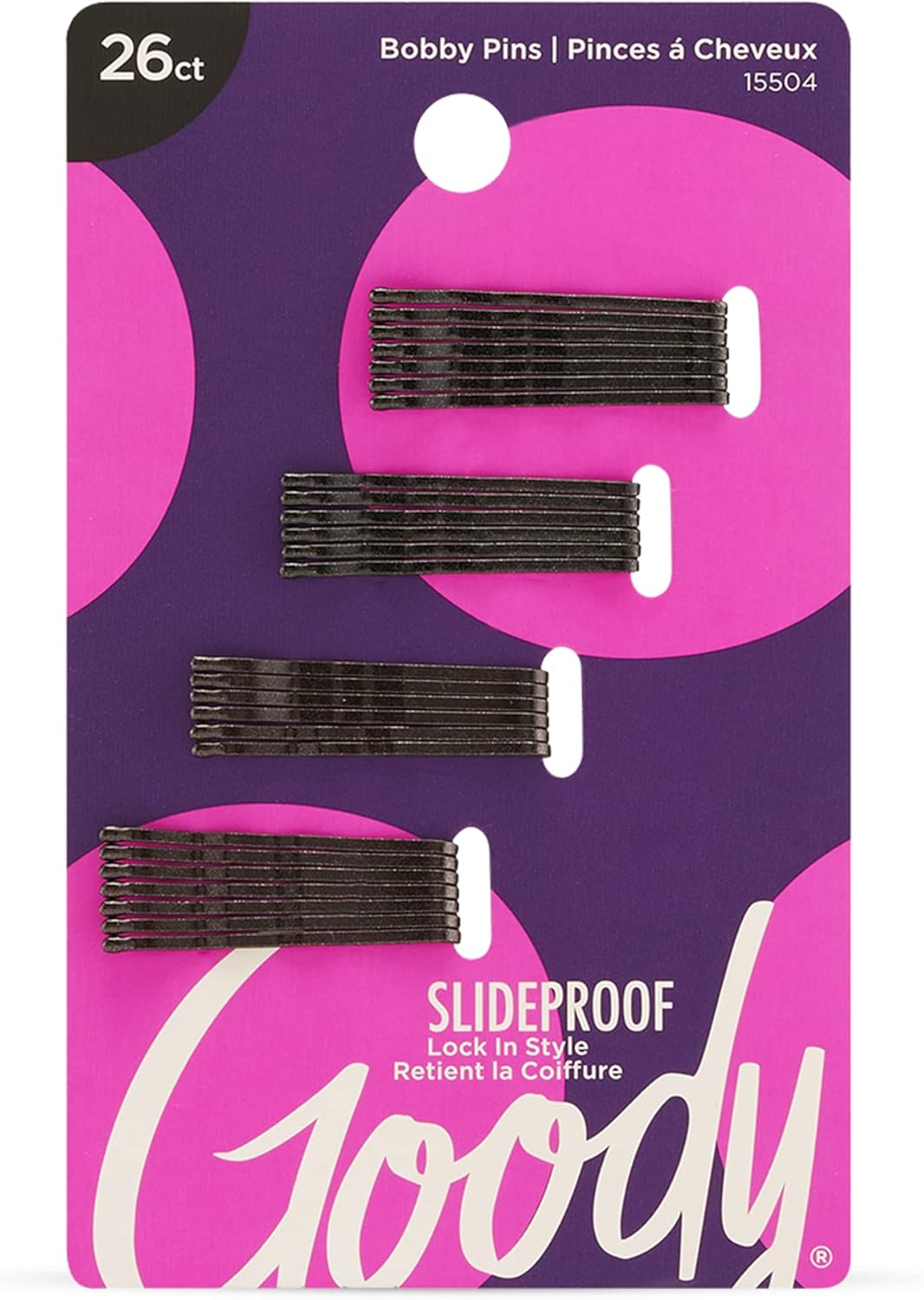 Goody Slideproof Hair Bobby Pins, 26 Count, Metallic Blonde, Slideproof and Lock-In Place, Suitable for All Hair Types, Pain-Free Accessories for Women, Men, Boys and Girls, All Day Comfort - 48 Count (Pack Of 1), Black image number 3