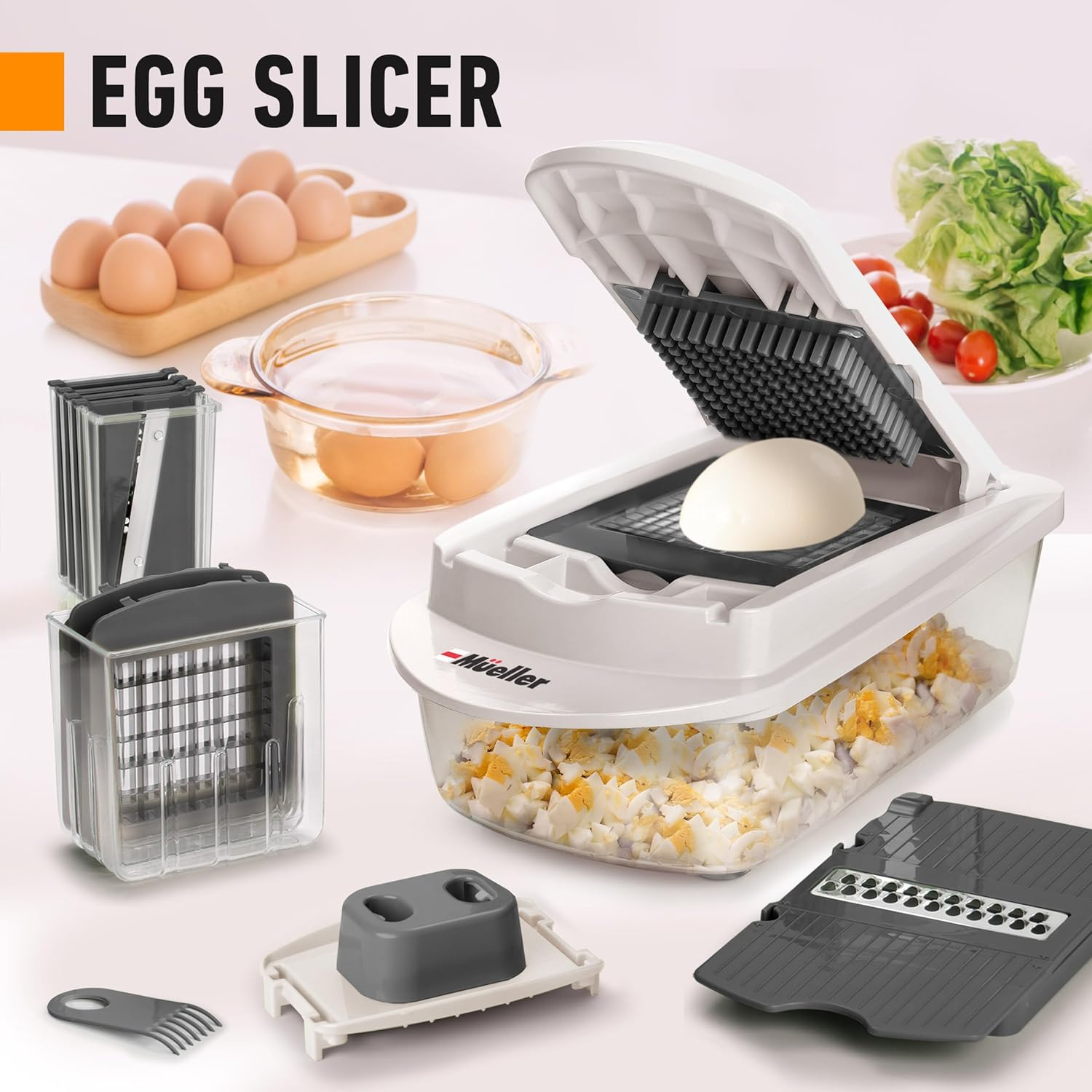 Pro-Series Onion Chopper, Slicer, Vegetable Chopper, Cutter, Dicer, Spiralizer Vegetable Slicer with Container and 8 Blades image number 6