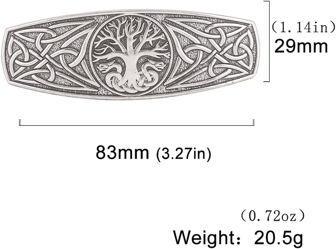 KKJOY Metal Celtic Knot Barrettes Vintage Two-Headed Dragon with Tree of Life Hair Clips Hand Crafted Spring Clip Hair Pin Headpieces Wedding Bridal Hair Accessories for Women Girls - Gold image number 6